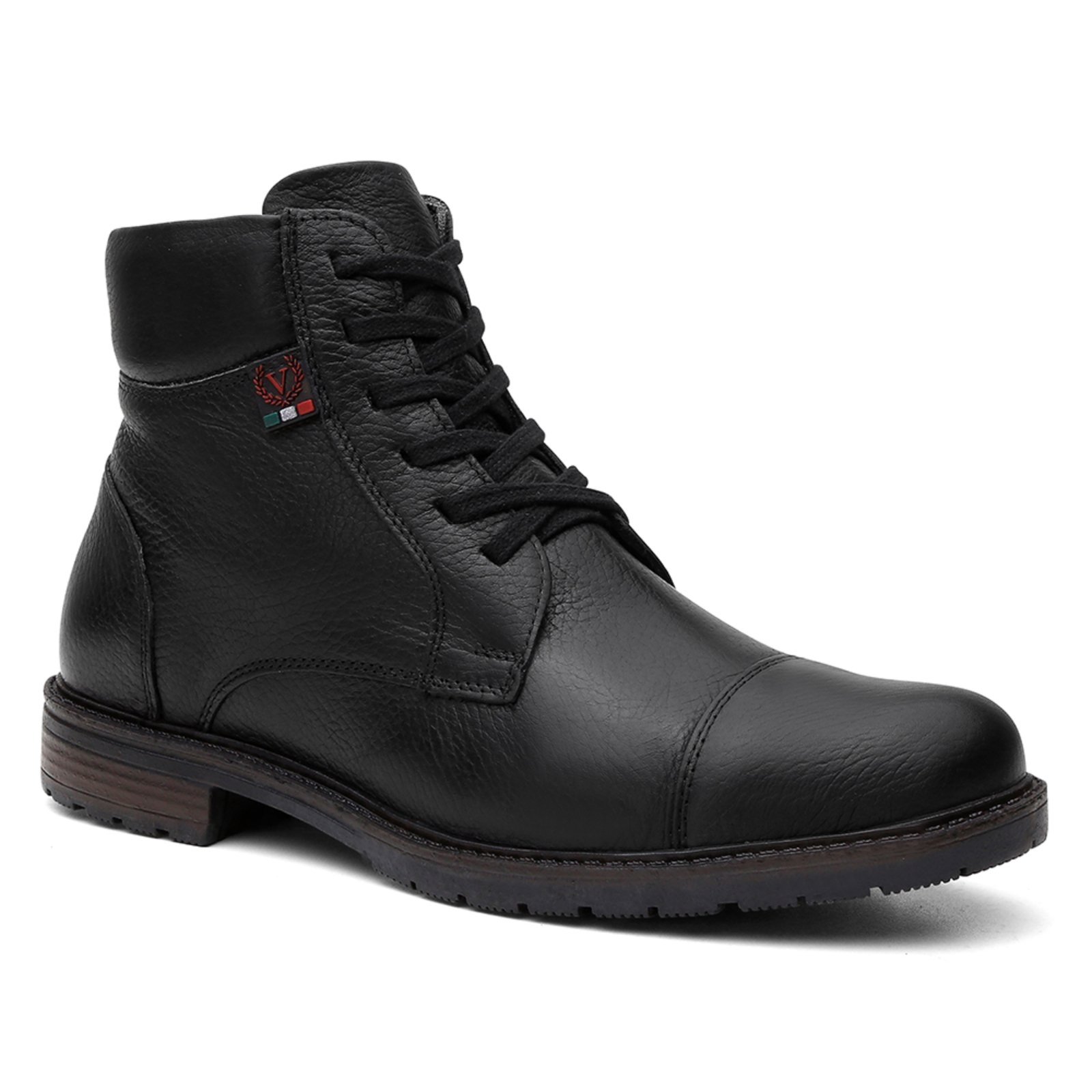 Bota Casual Coturno Masculino em Couro Vittal Preta