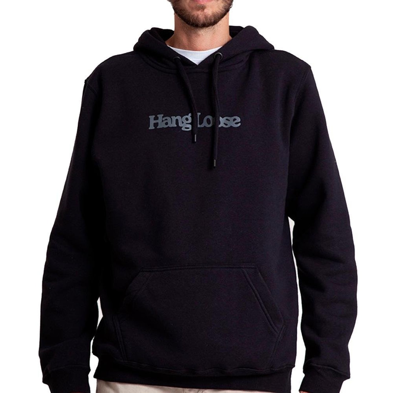 Moletom Hang Loose Canguru Typo WT26 Masculino Preto