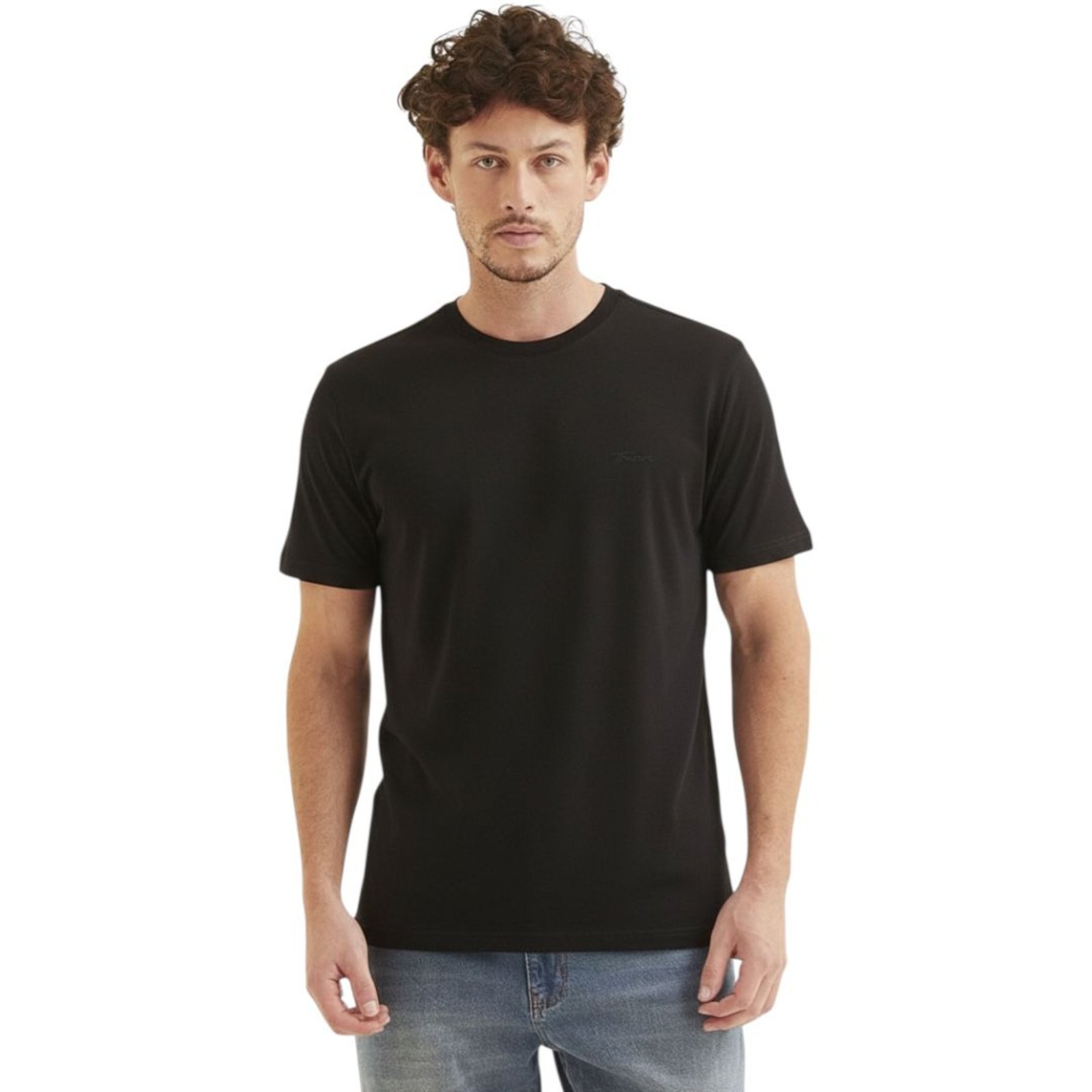 Vista 2 Camiseta Masculina Básica New Triton preto Triton preto