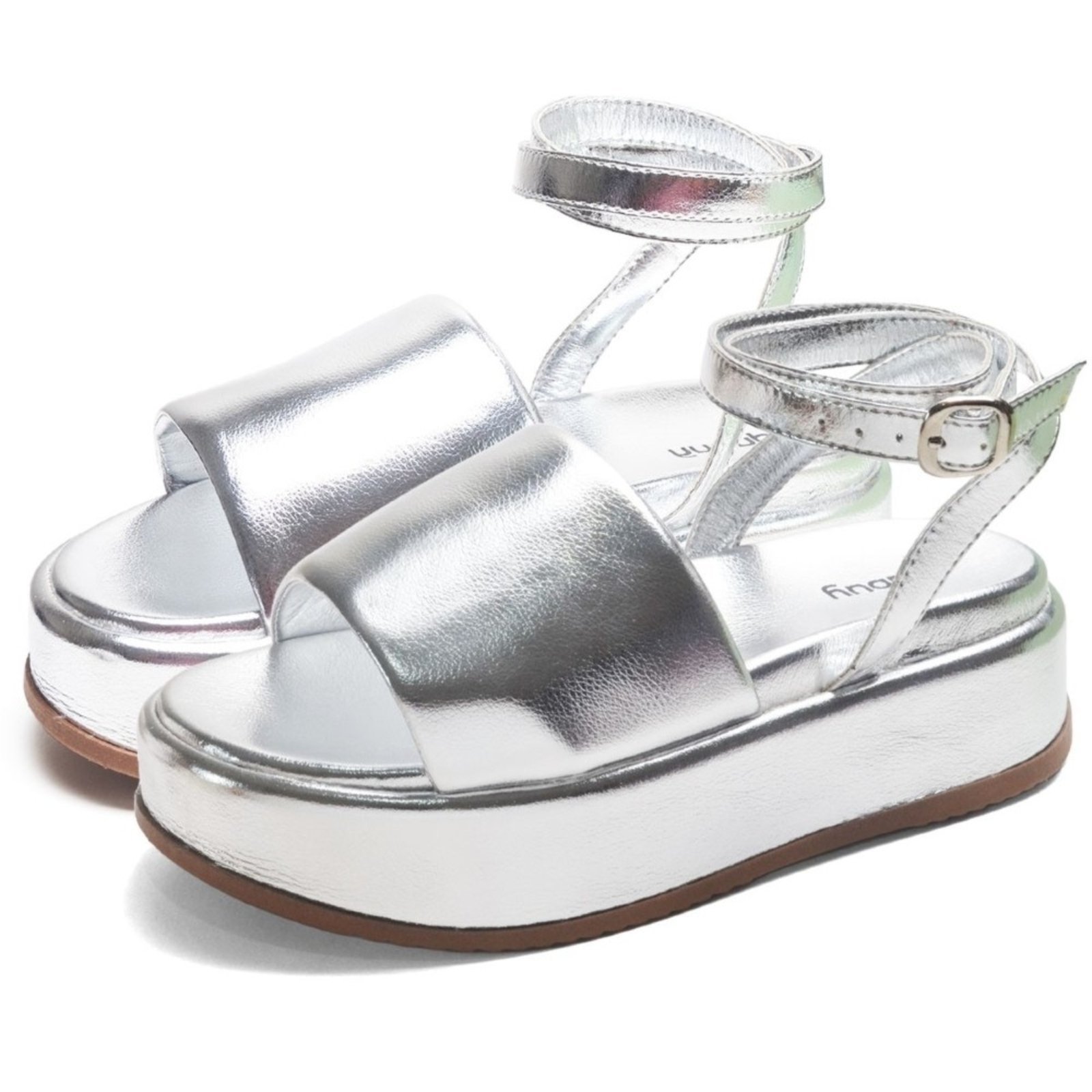 Papete Chinela Tamanco Feminino DUBUY 2065FG PRATA