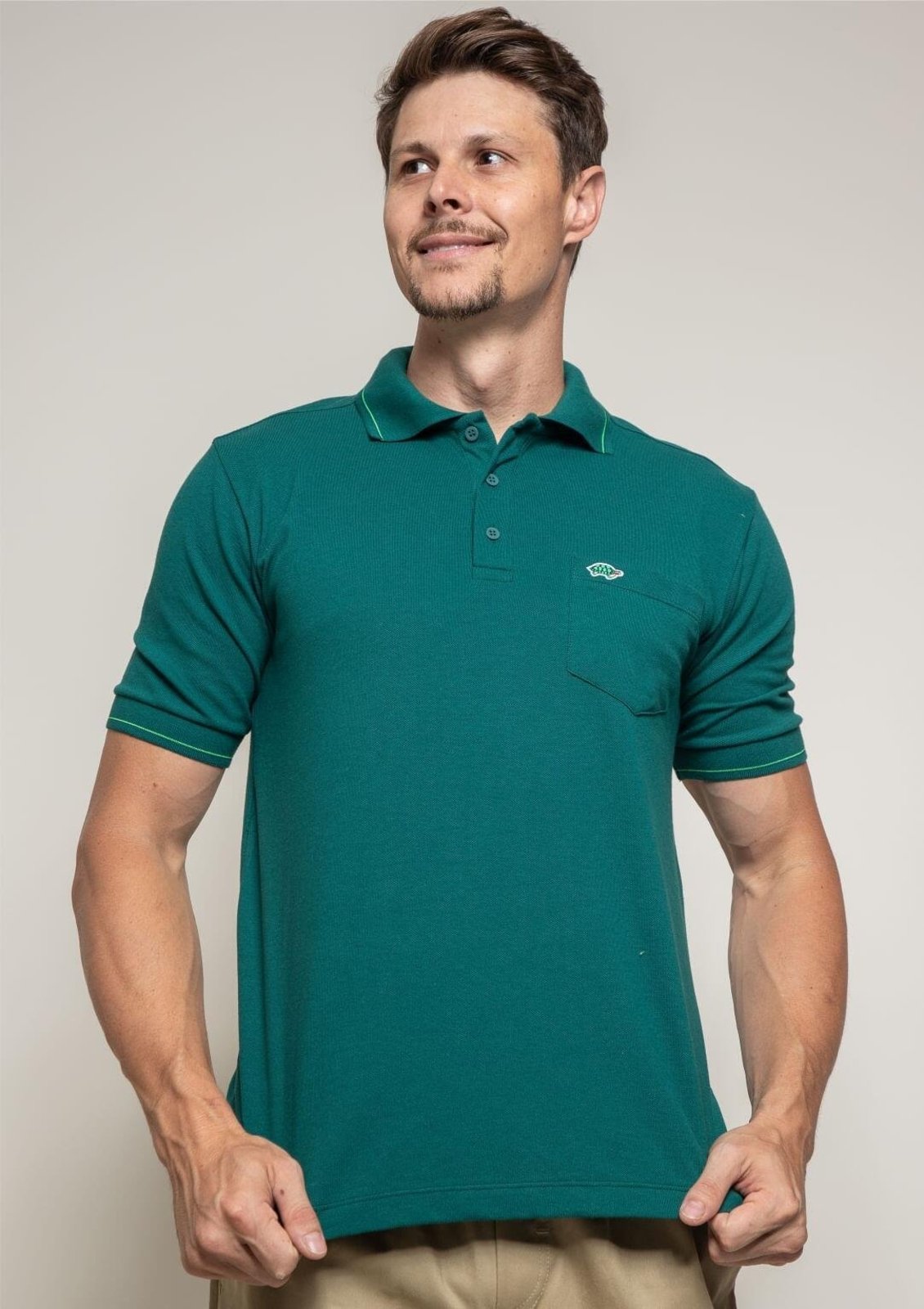 Camisa Masculina Polo Piquet | Pau a Pique Verde