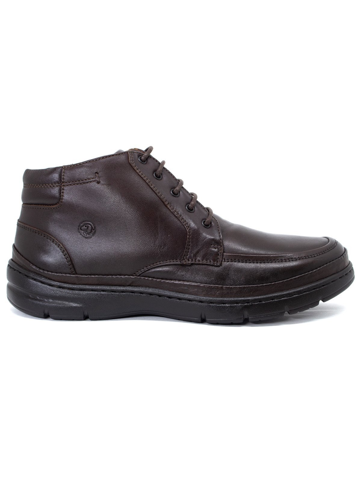 Bota Sapato Anatomic Gel Light Ultraleve Couro Conforto Marrom Dark Brown