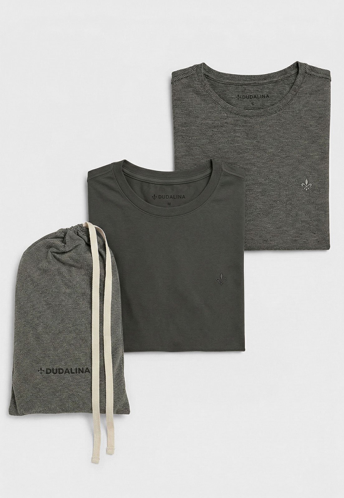 Kit Camiseta Masculina Dudalina Decote Redondo Verde