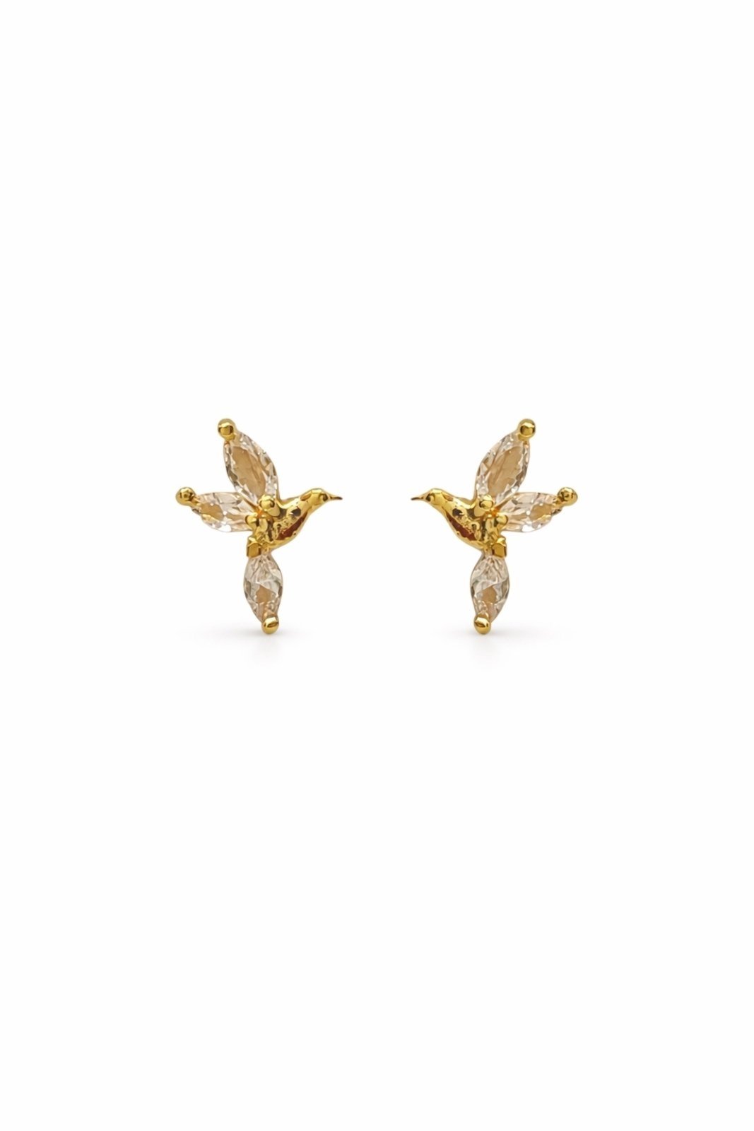 Vista 2 Brinco Beija Flor Banhado a Ouro 18k Alexandra Michelassi Semijoias dourado Alexandra Michelassi Semijoias dourado