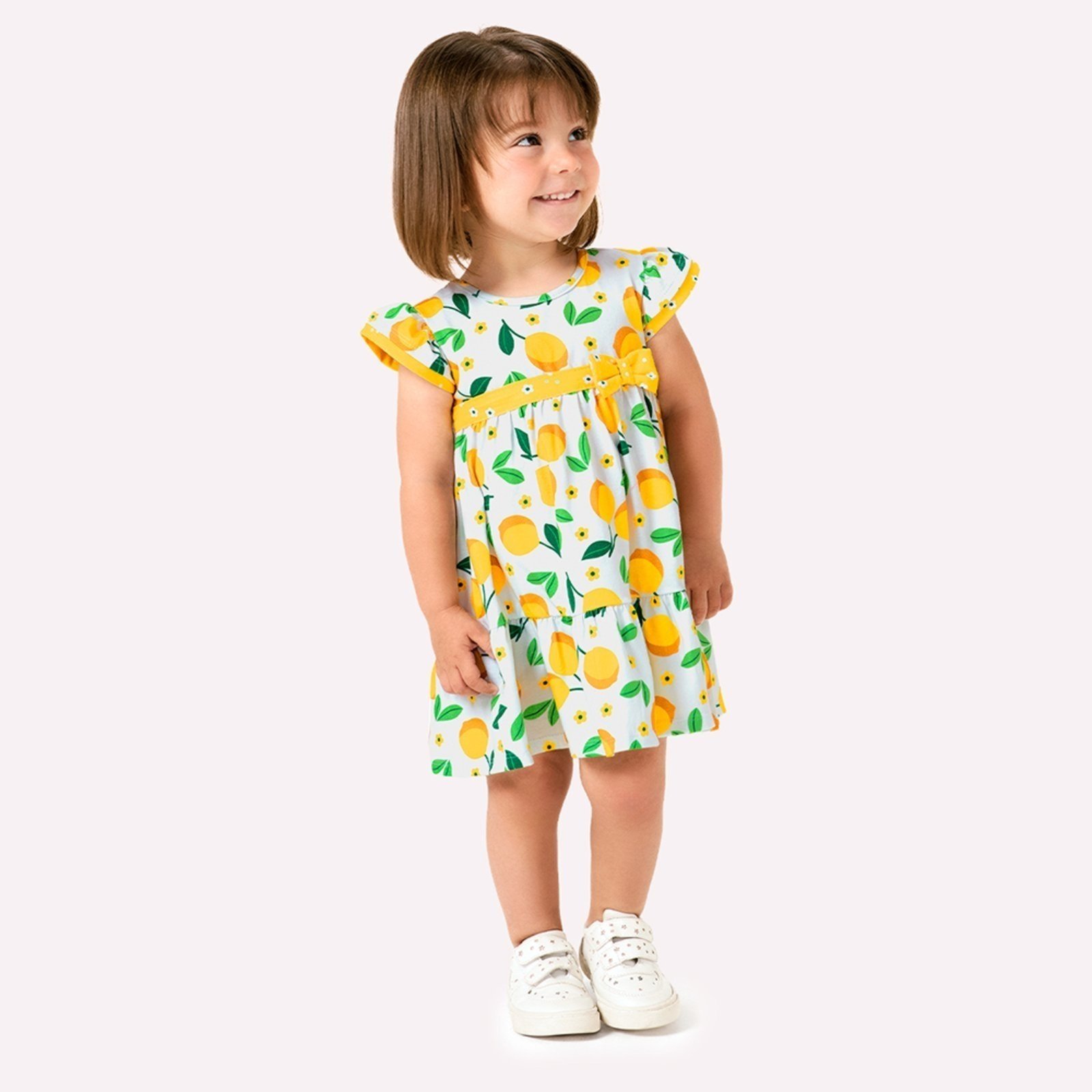 Vista 2 Infantil - Vestido Menina Limões Kyly azul marinho Kyly azul marinho