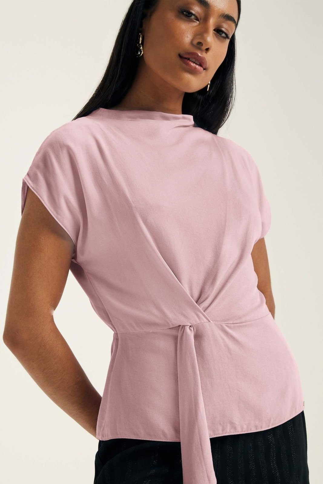 Blusa Feminina Amarração Com Nó Marialícia Rosa