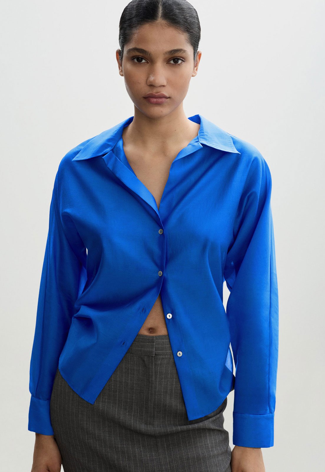 Camisa Mango Reta June Marrom