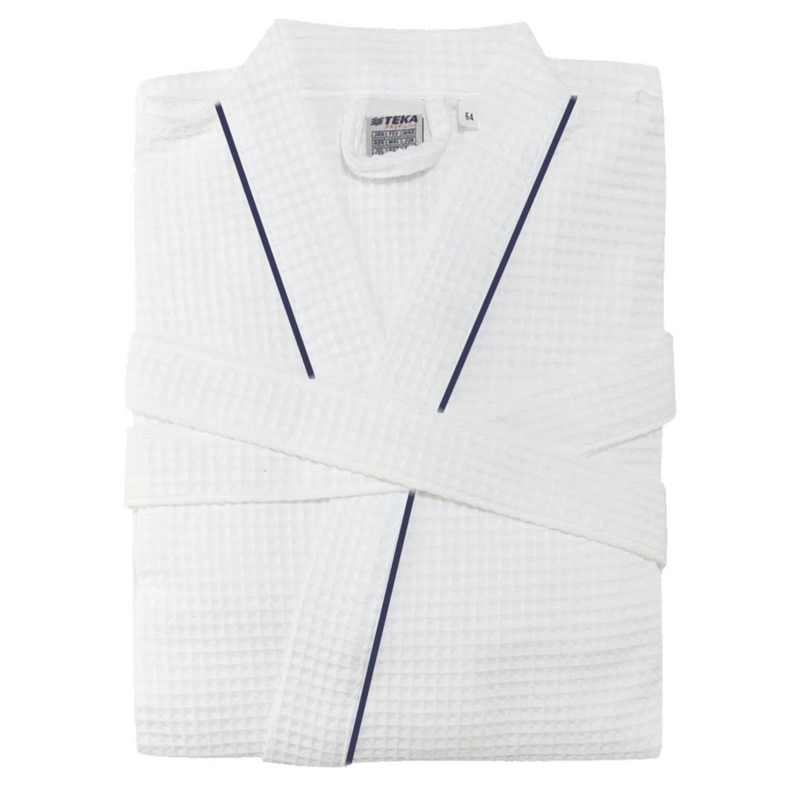 Roupao Adulto Piquet Teka Hotel Golden Branco Azul