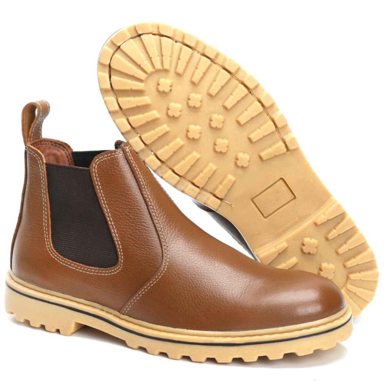 Botina Casual Masculina Couro Castanho 37 Castanho