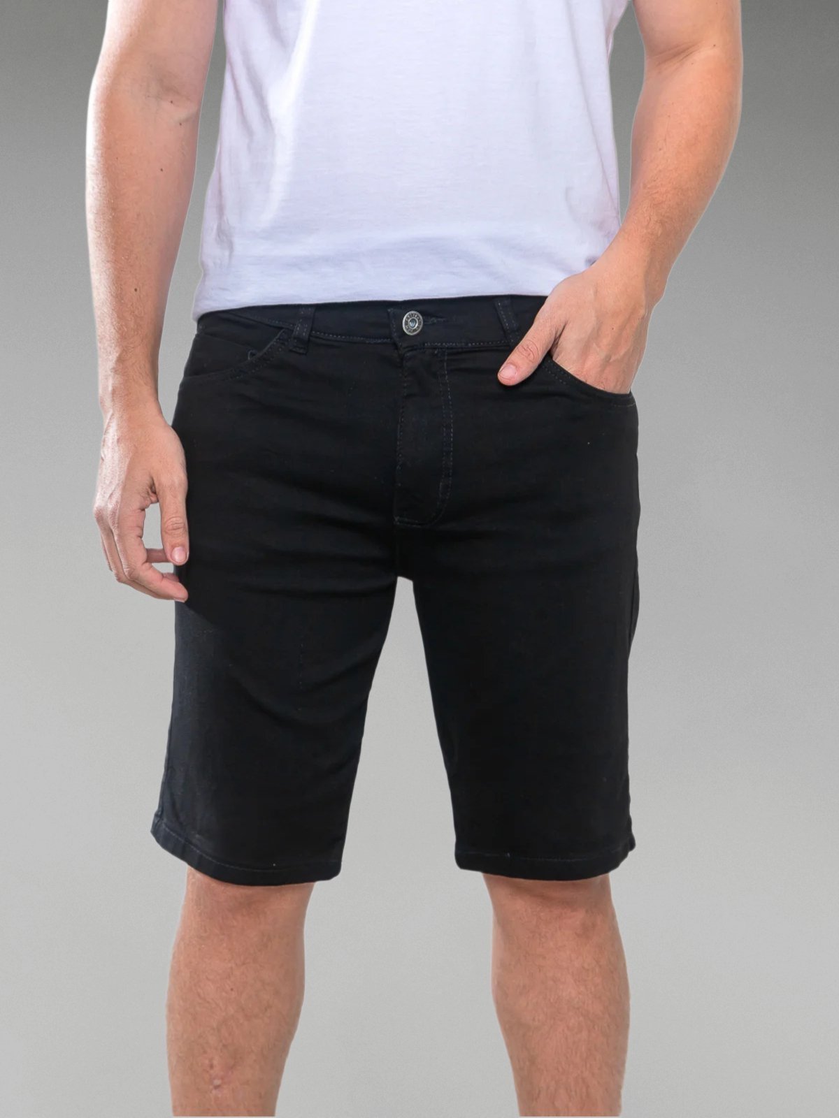 Bermuda Sarja Masculina Preta 5 Estilos Básica e Confortável Para o dia a dia