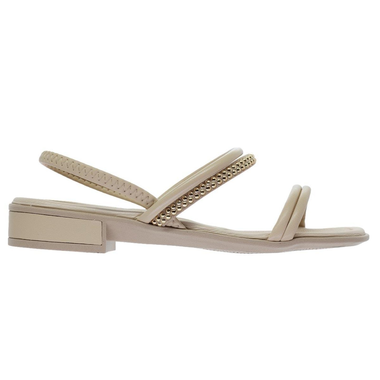 Sandália Salto Baixo Feminina Piccadilly 590068-2 Offwhite