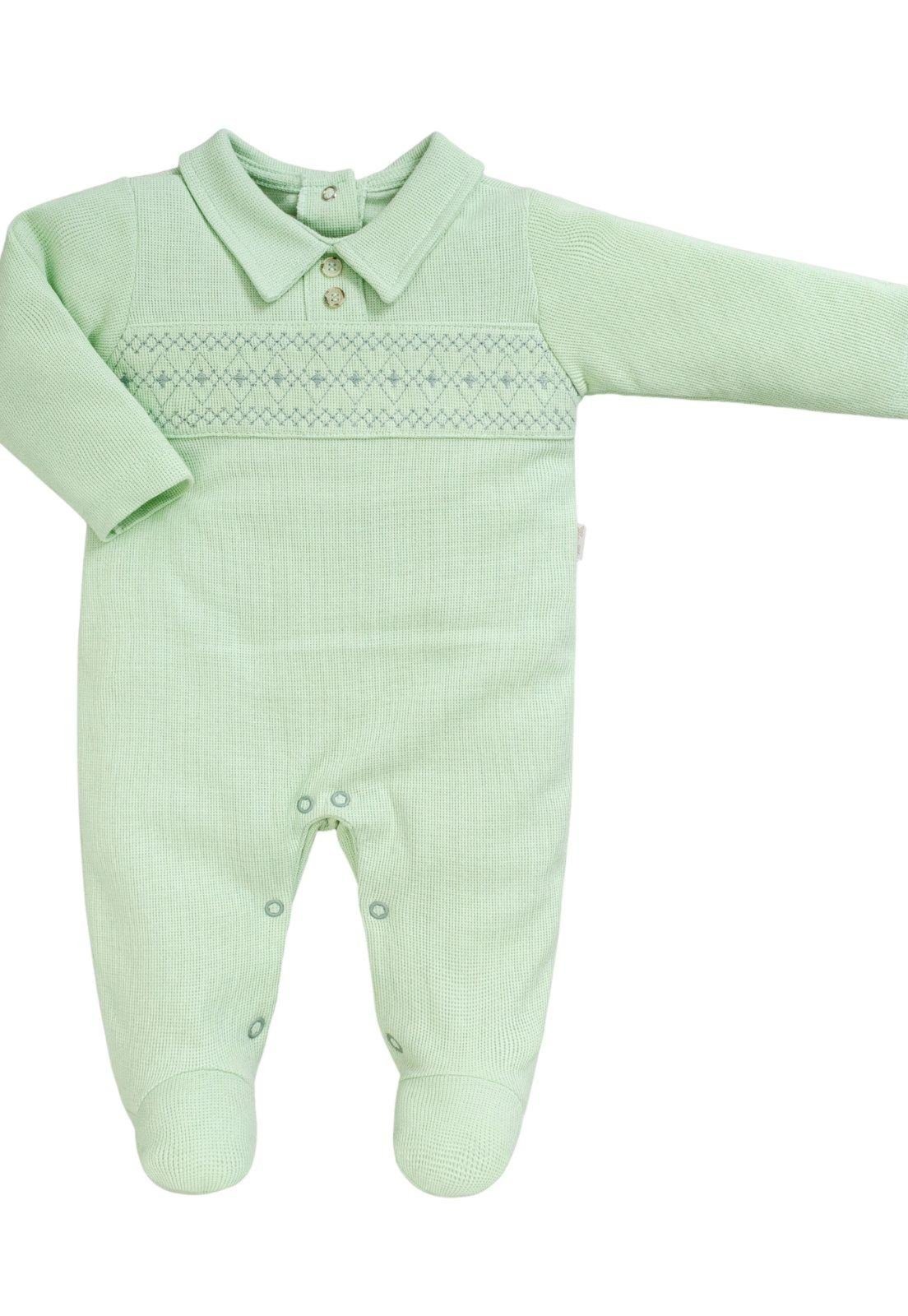 Vista 2 Infantil - Macacão Menino Estampado Anjos Baby verde Anjos Baby verde