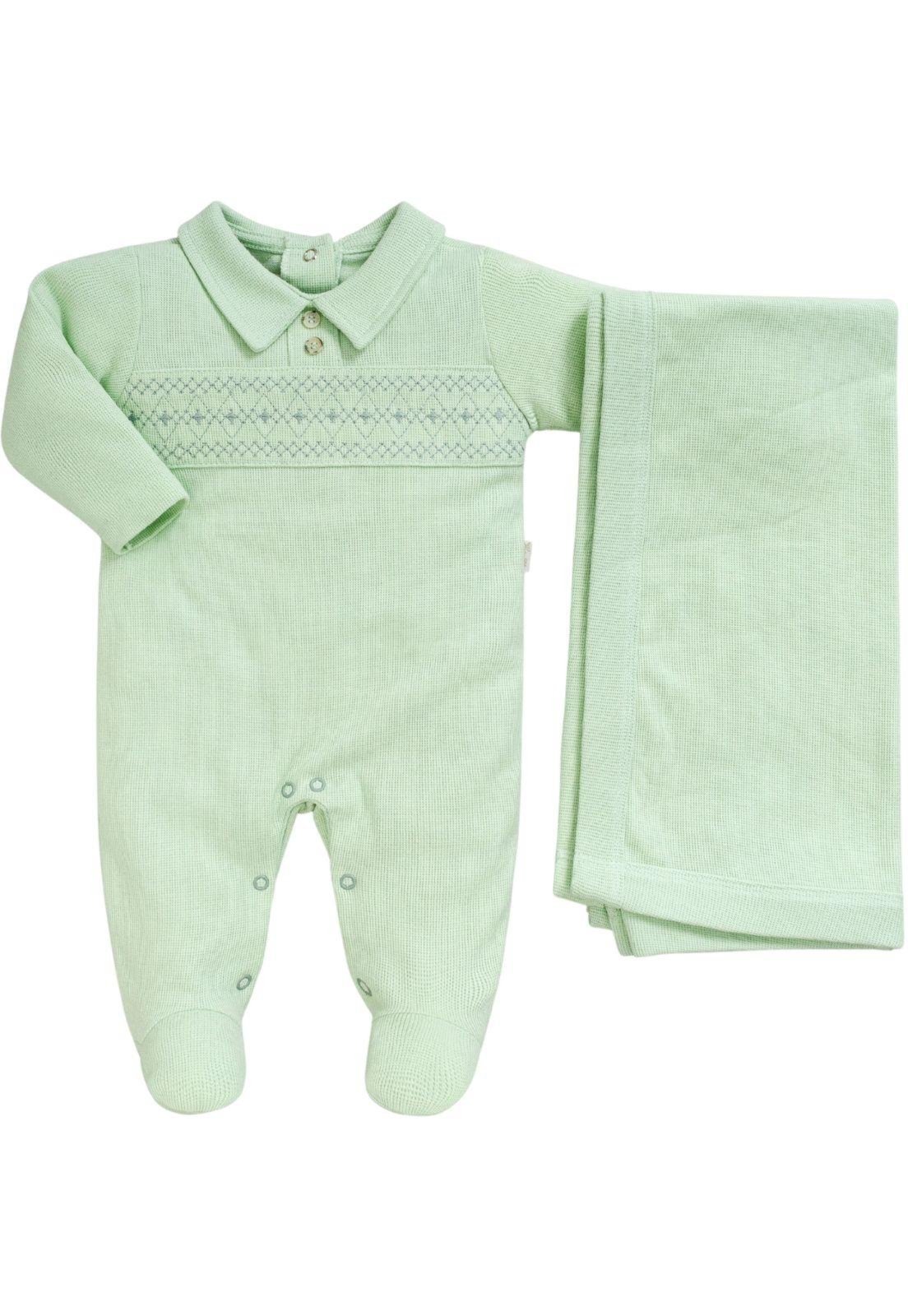 Vista 3 Infantil - Macacão Menino Estampado Anjos Baby verde Anjos Baby verde