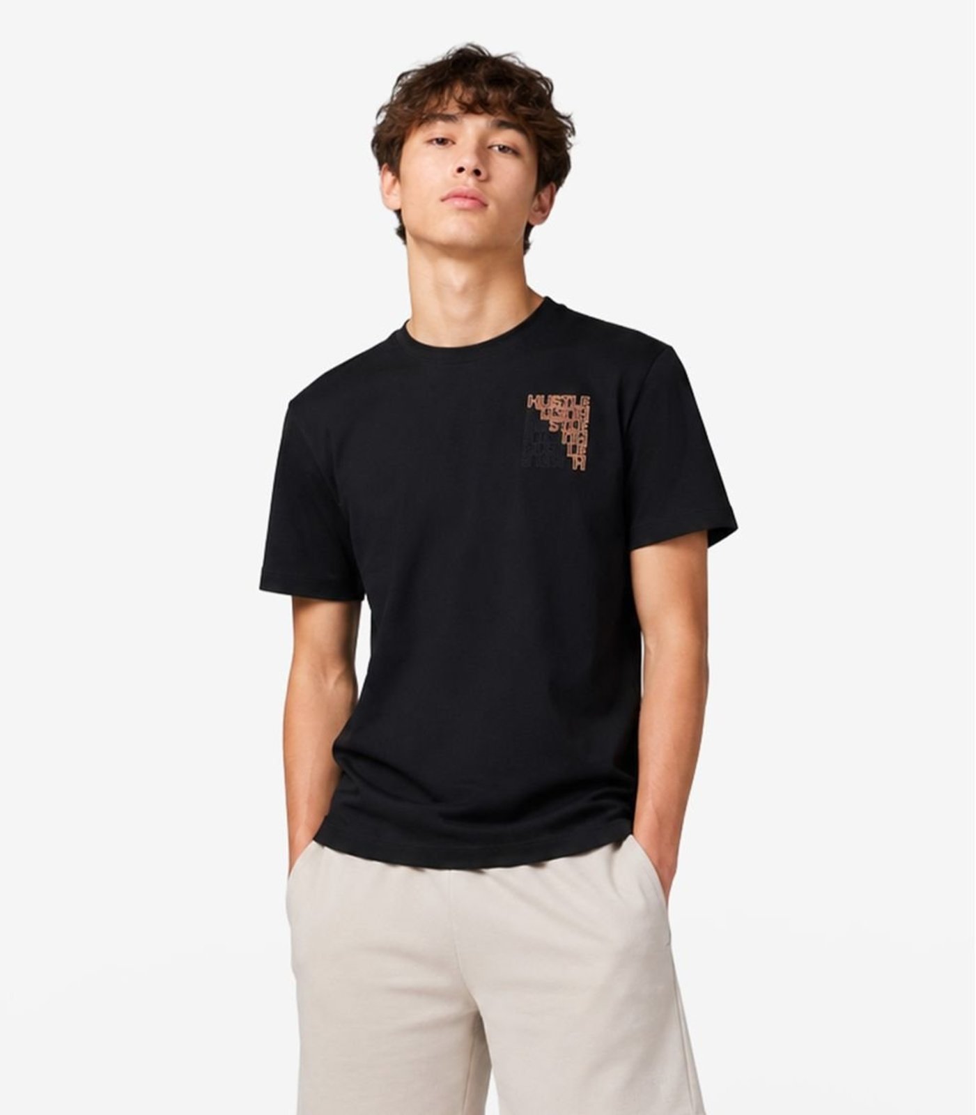 Infantil - Camiseta Masculina Meia Malha Com Estampa Minty Preto