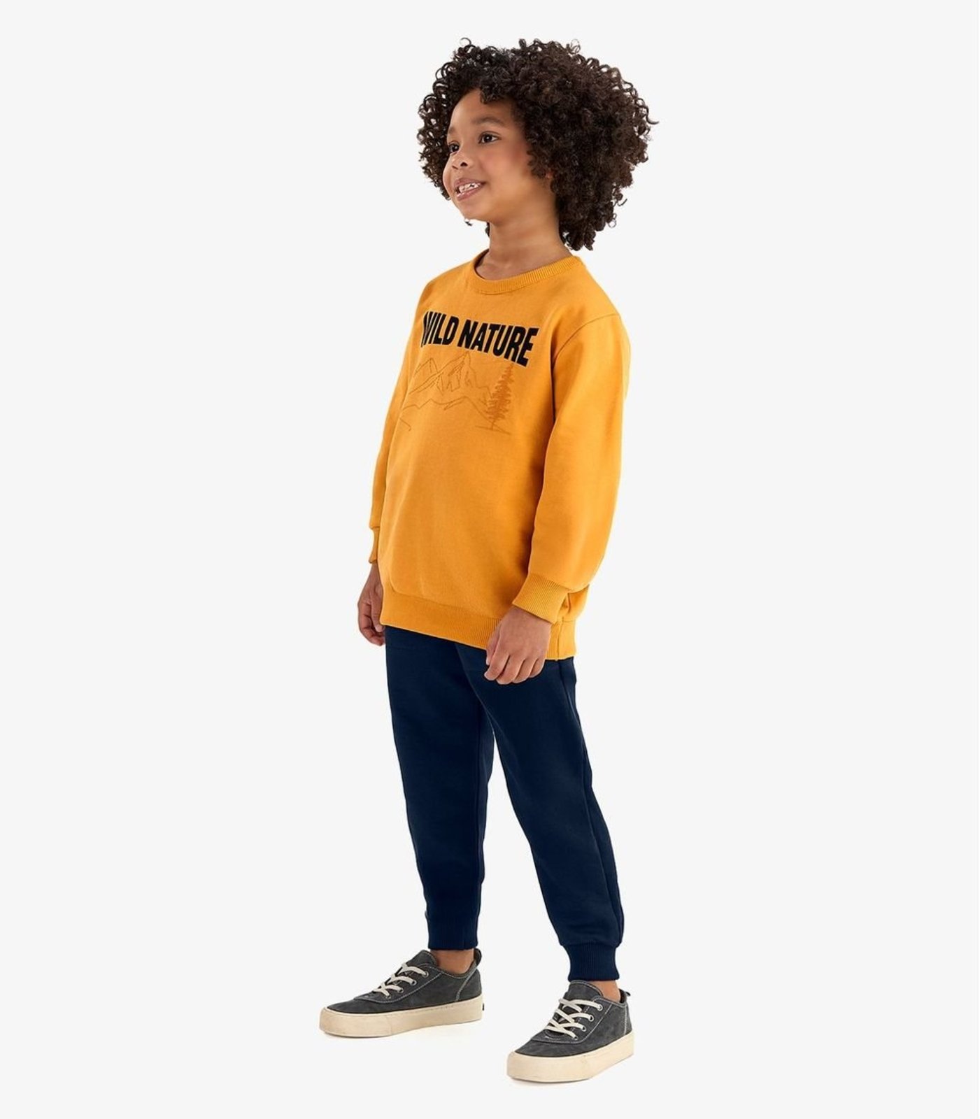 Infantil - Conjunto Blusão com Calça Moletom Rovi Amarelo