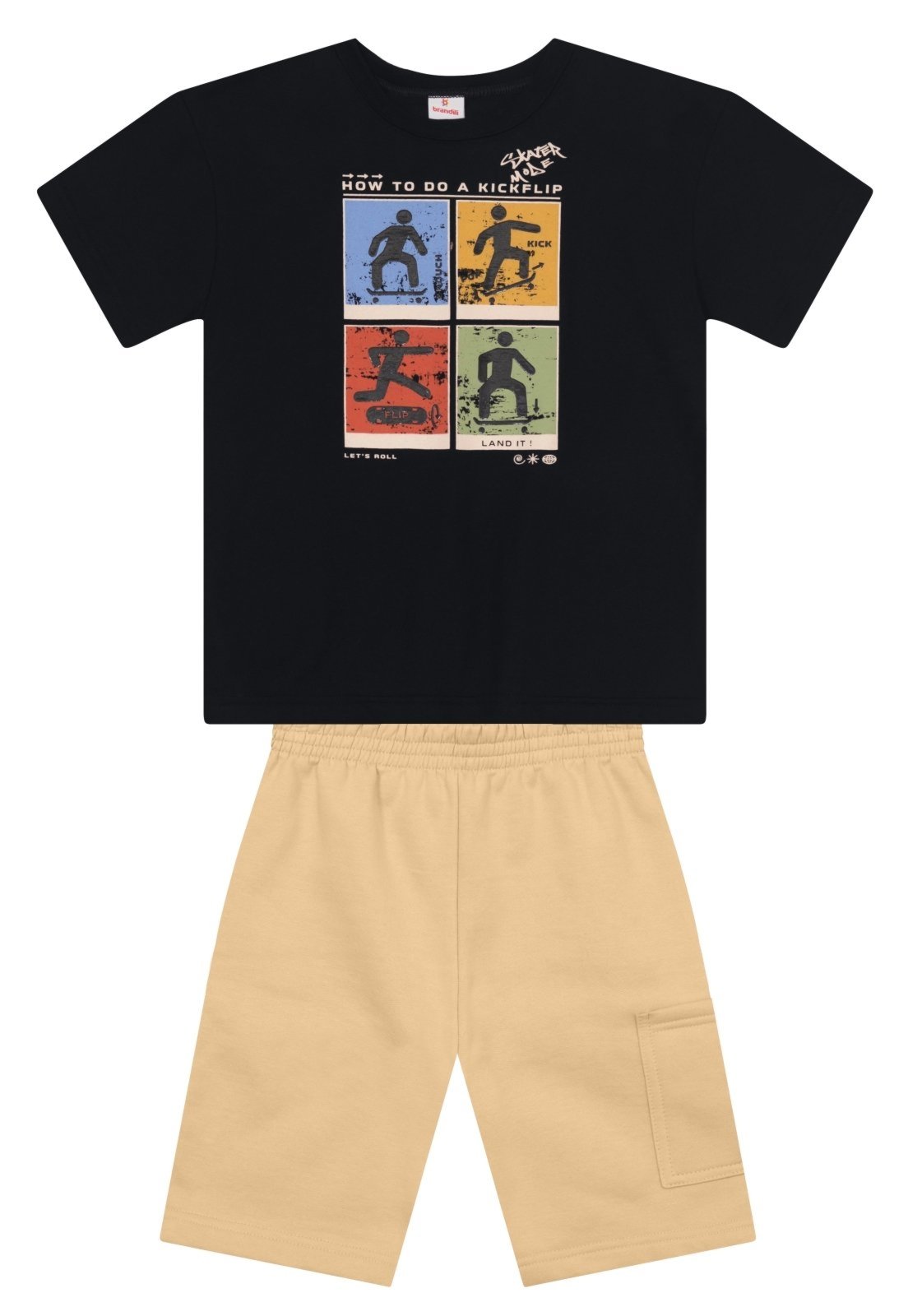 Vista 2 Infantil - Conjunto menino em moletinho de skate Brandili azul Brandili azul