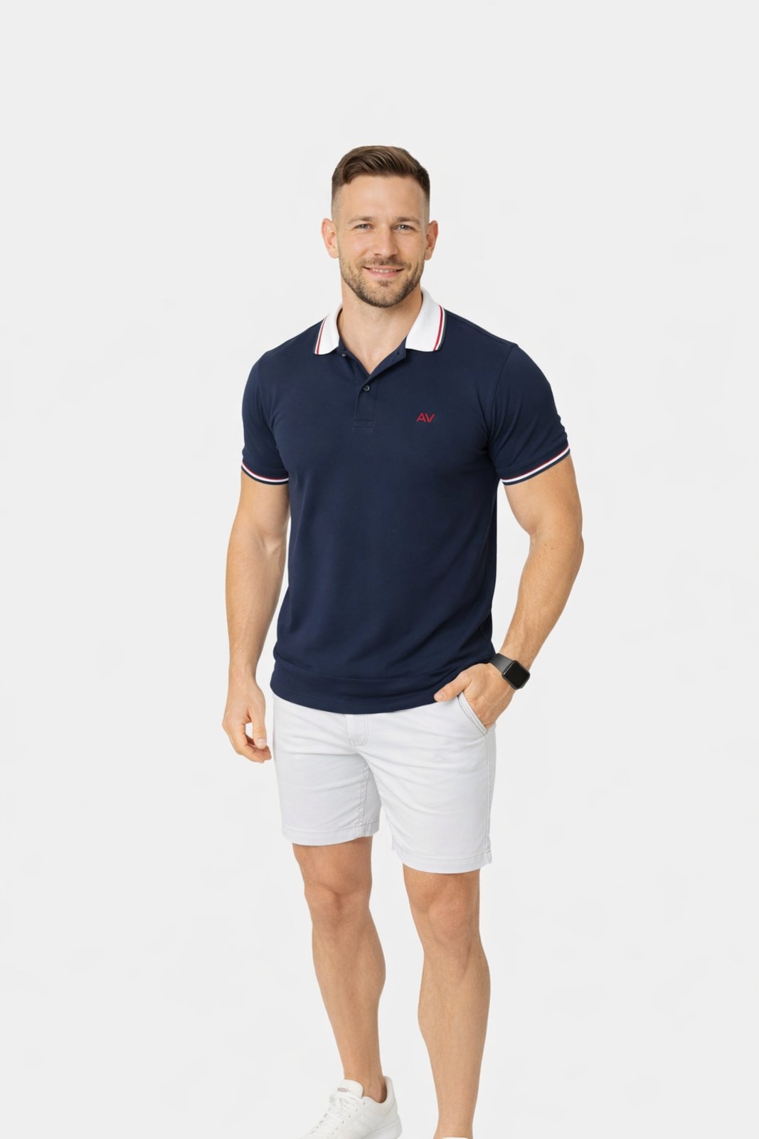Camiseta Polo D Bell Outlet Fashion Masculina Azul