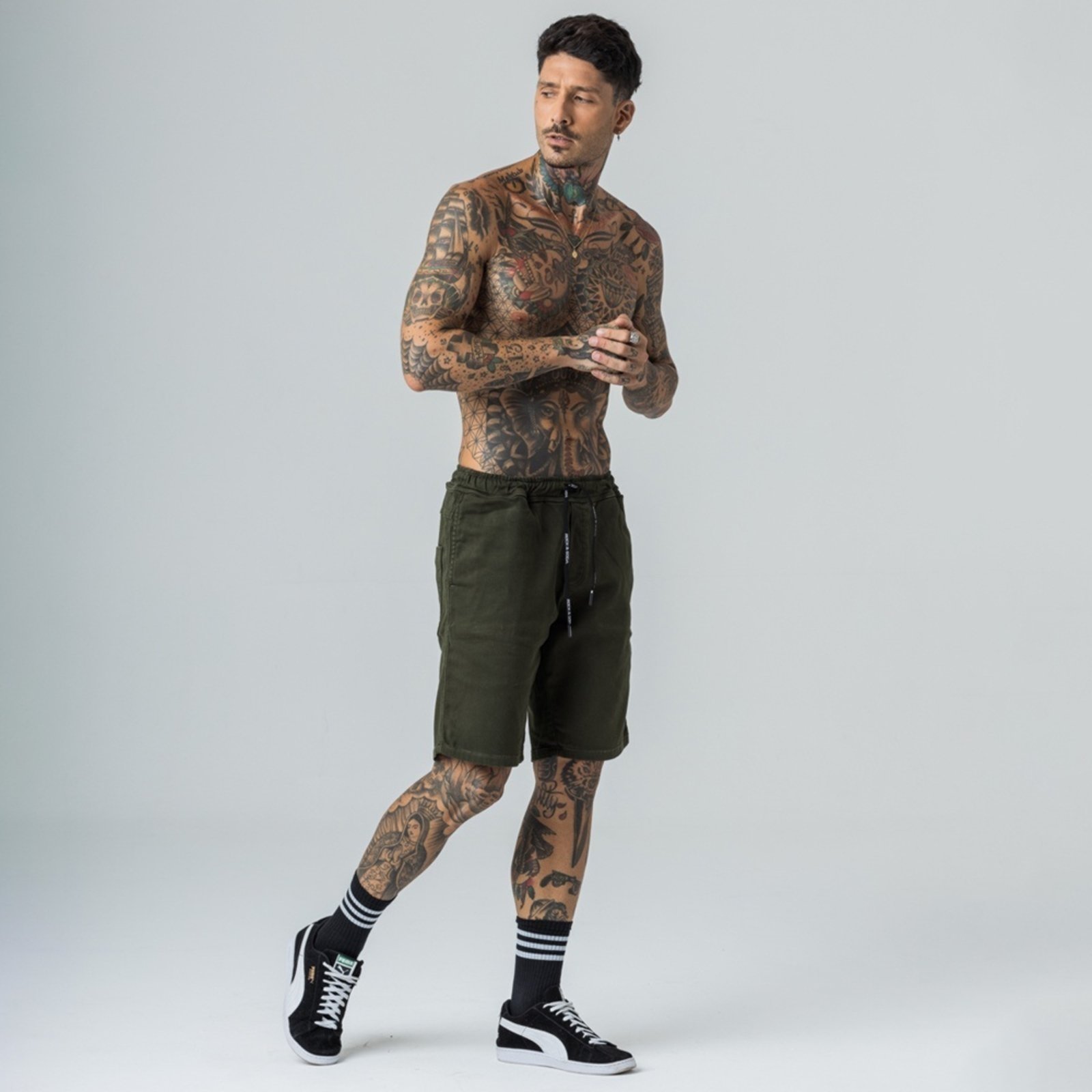 Bermuda Masculina Jogger Color Street Rock e Soda VERDE