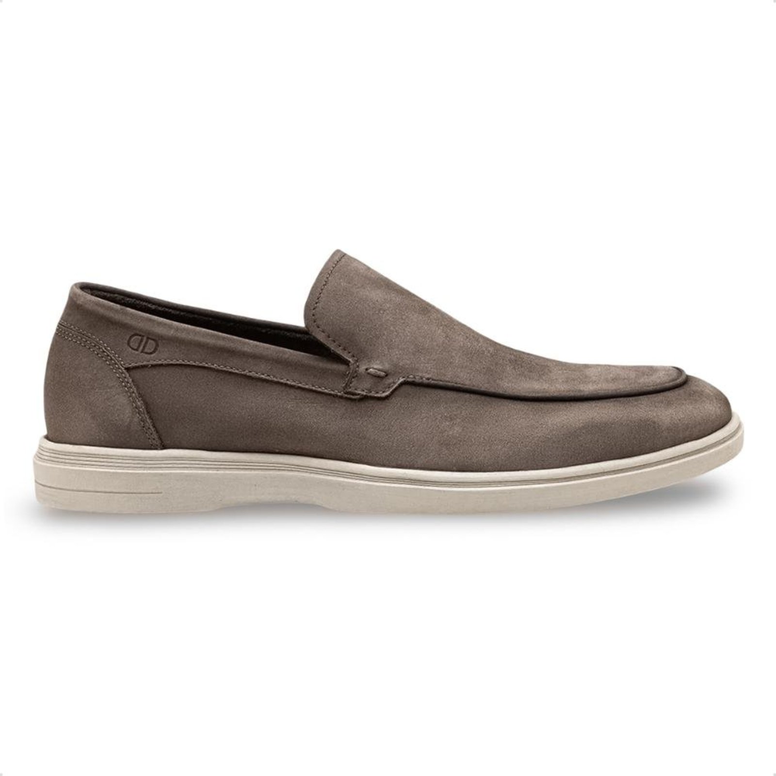 Mocassim de Couro Democrata Masculino Tulum 647101 Cinza