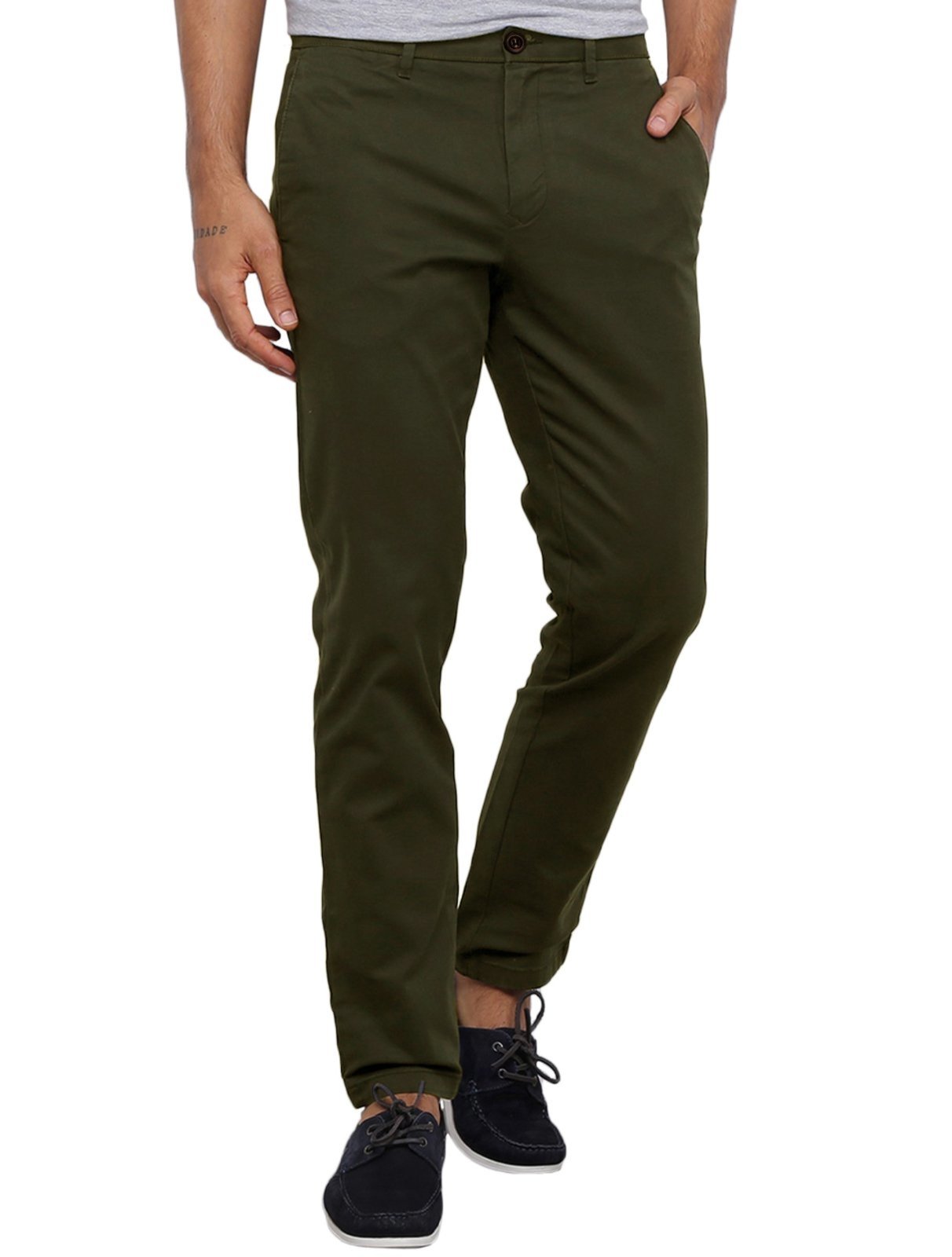 Vista 2 Calça Tommy Hilfiger Masculina de Sarja Brooklyn verde militar Tommy Hilfiger verde militar