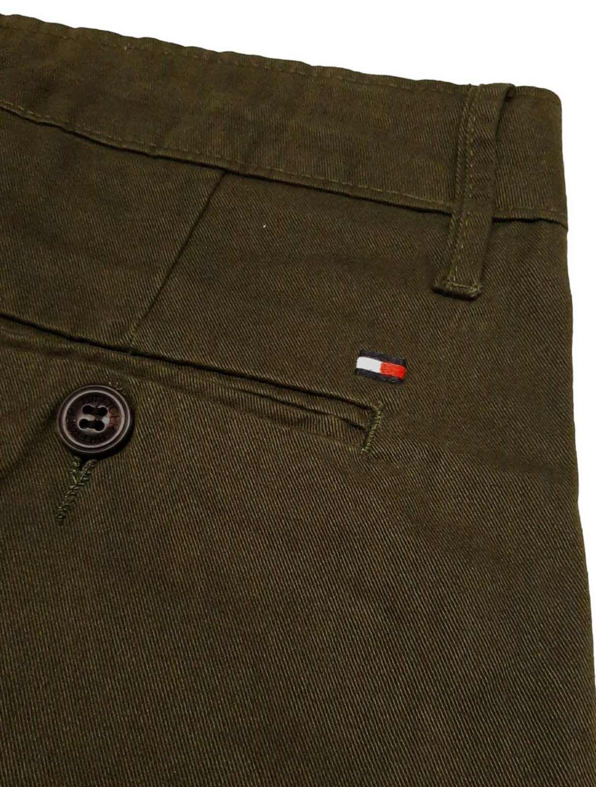 Vista 3 Calça Tommy Hilfiger Masculina de Sarja Brooklyn verde militar Tommy Hilfiger verde militar