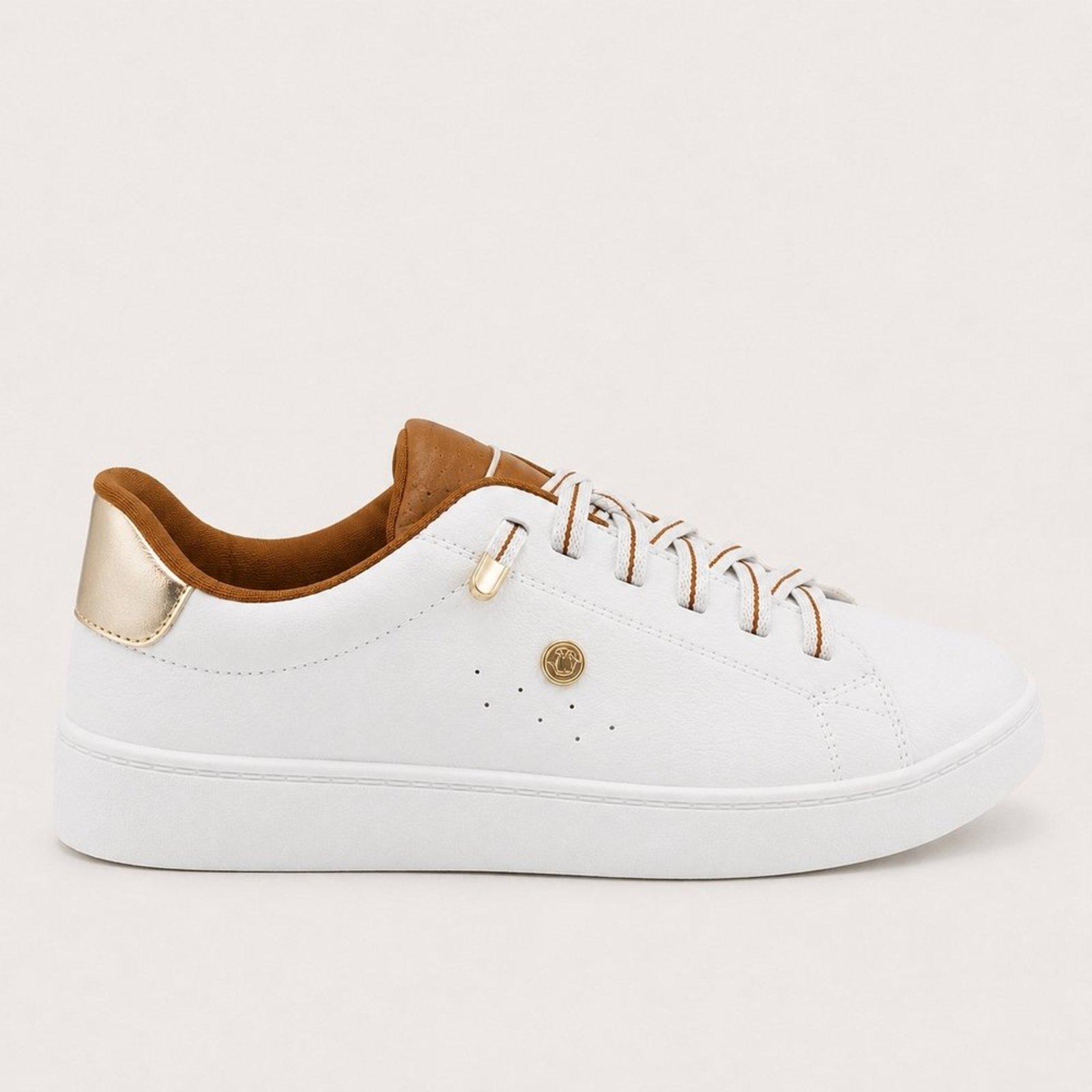 Tênis Zatta Casual Brilho Carlota Caramelo