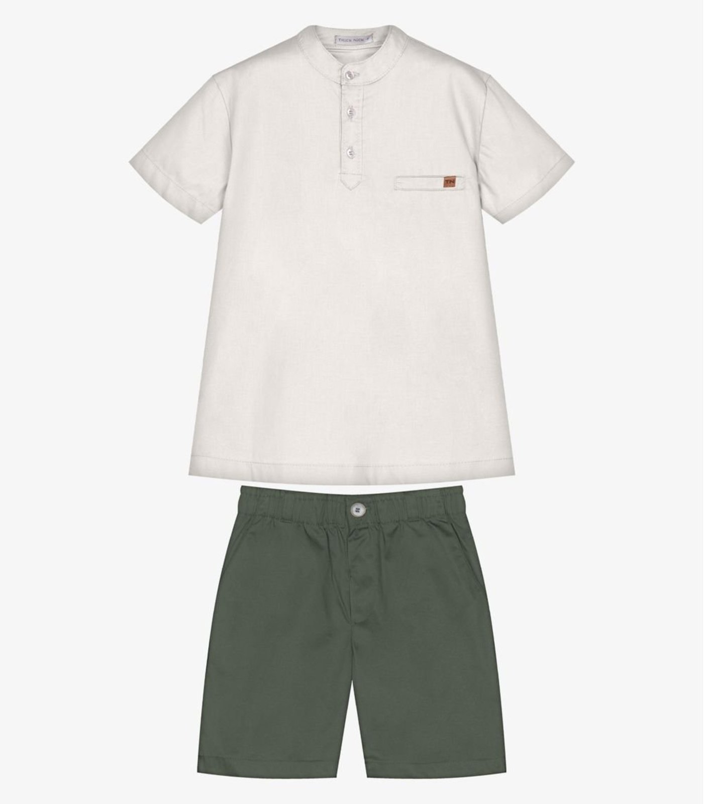 Infantil - Conjunto Camisa Com Bermuda Trick Nick Bege