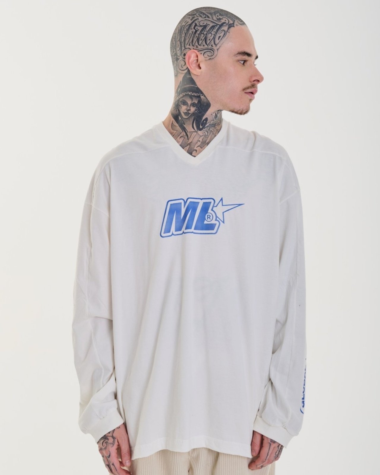 Camiseta Jersey Manga Longa Oversized - Hydro Off White