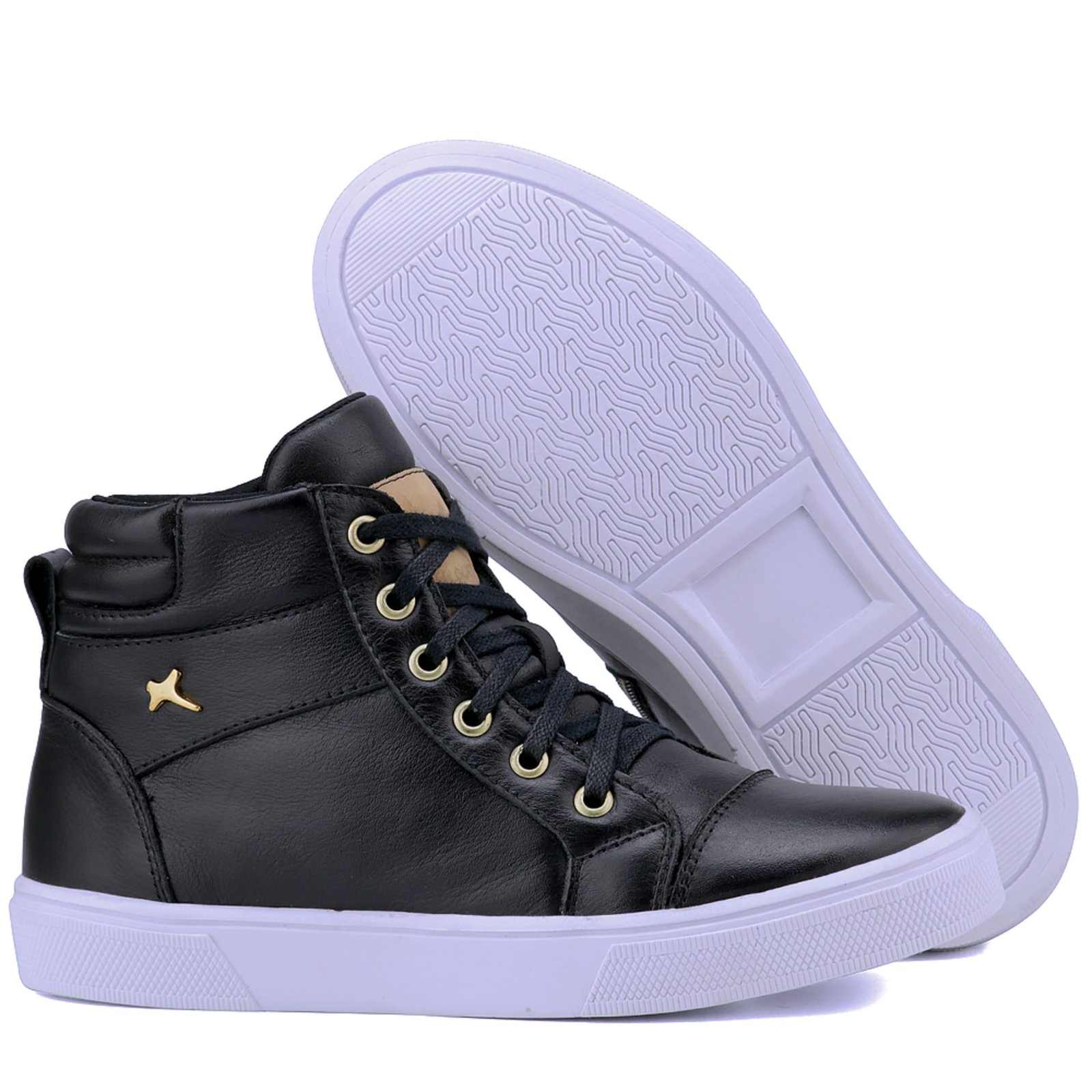 Vista 3 Bota Sneaker Mr. Gutt Couro Fitness Preta preto Mr. Gutt preto