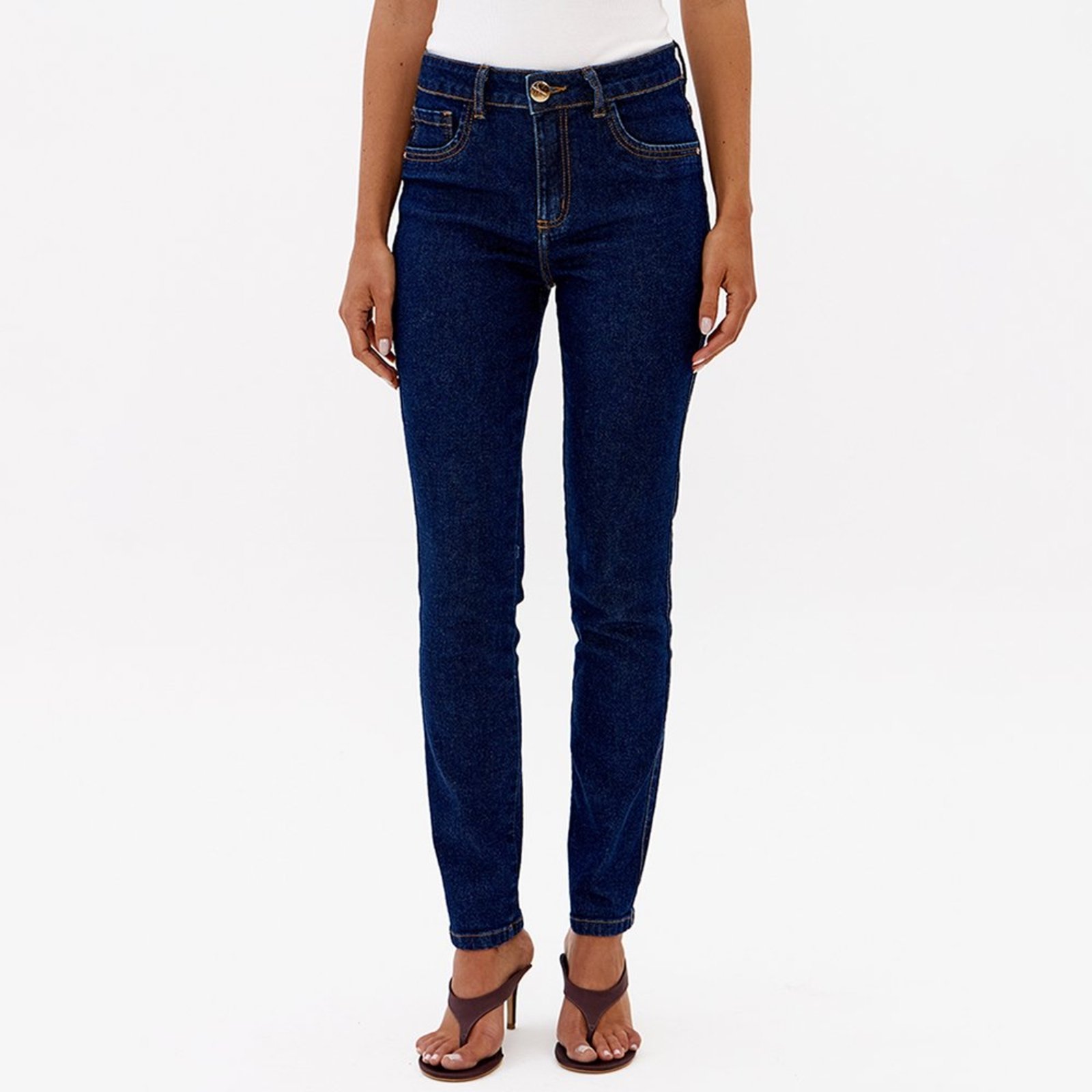 Calça Jeans Lança Perfume Skinny Midi Pr27 Azul Feminino