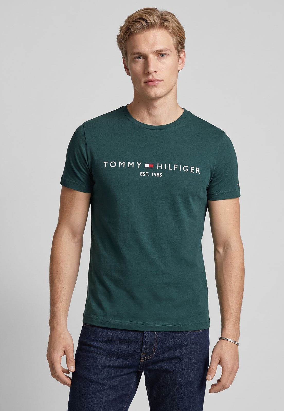 Camiseta Masculina Tommy Hilfiger Gola Redonda Verde