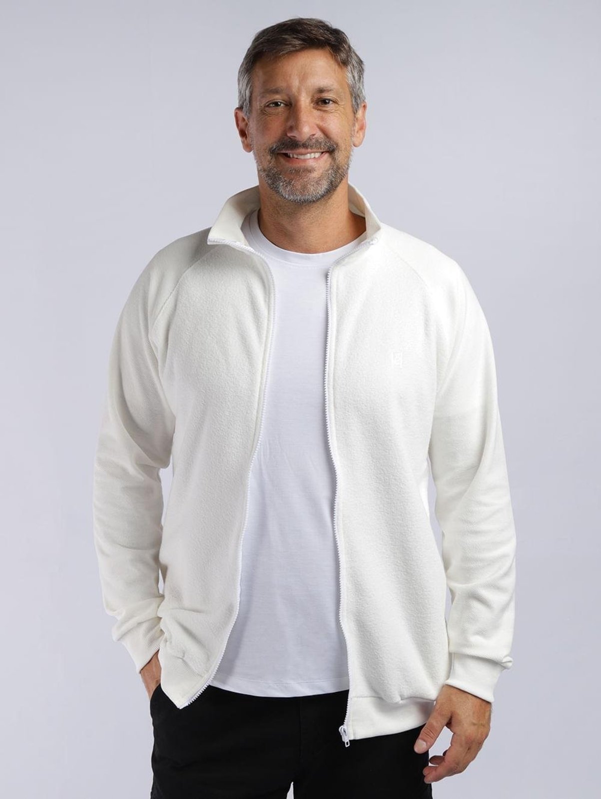 Jaqueta Boucle Gola Alta Eletrón Masculina BRANCO