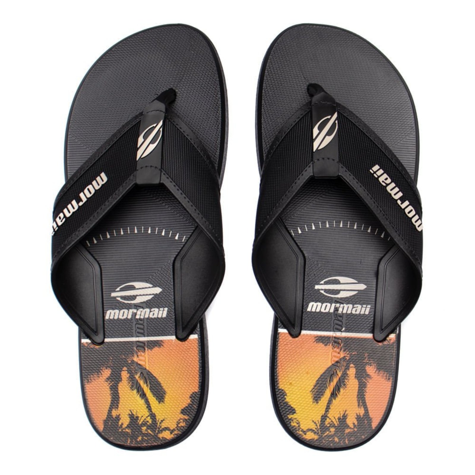 Infantil - Chinelo Masculino Mormaii Wave Iii Preto/Laranja