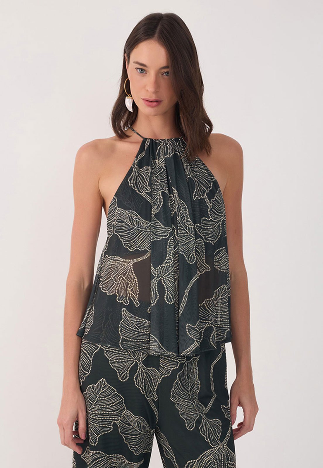 Regata Dress To Evasê Flonagem Verde