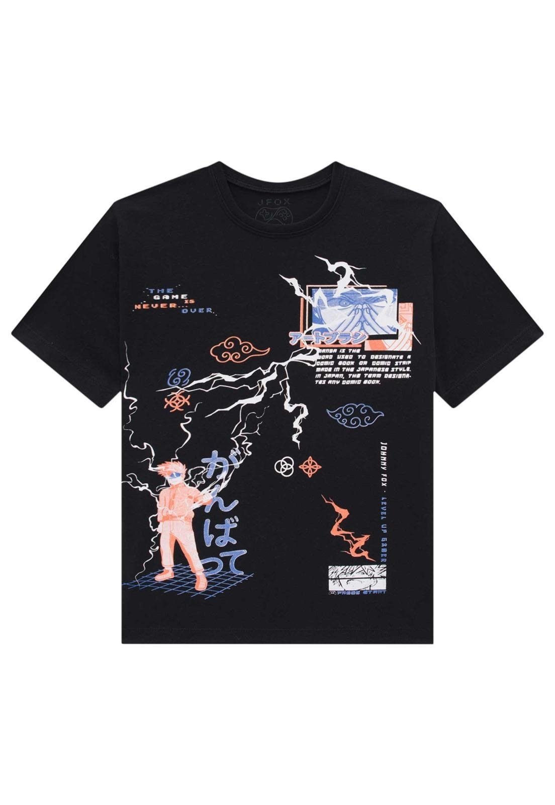 Infantil – Camiseta Estampa Level Up Johnny Fox 4 Unico