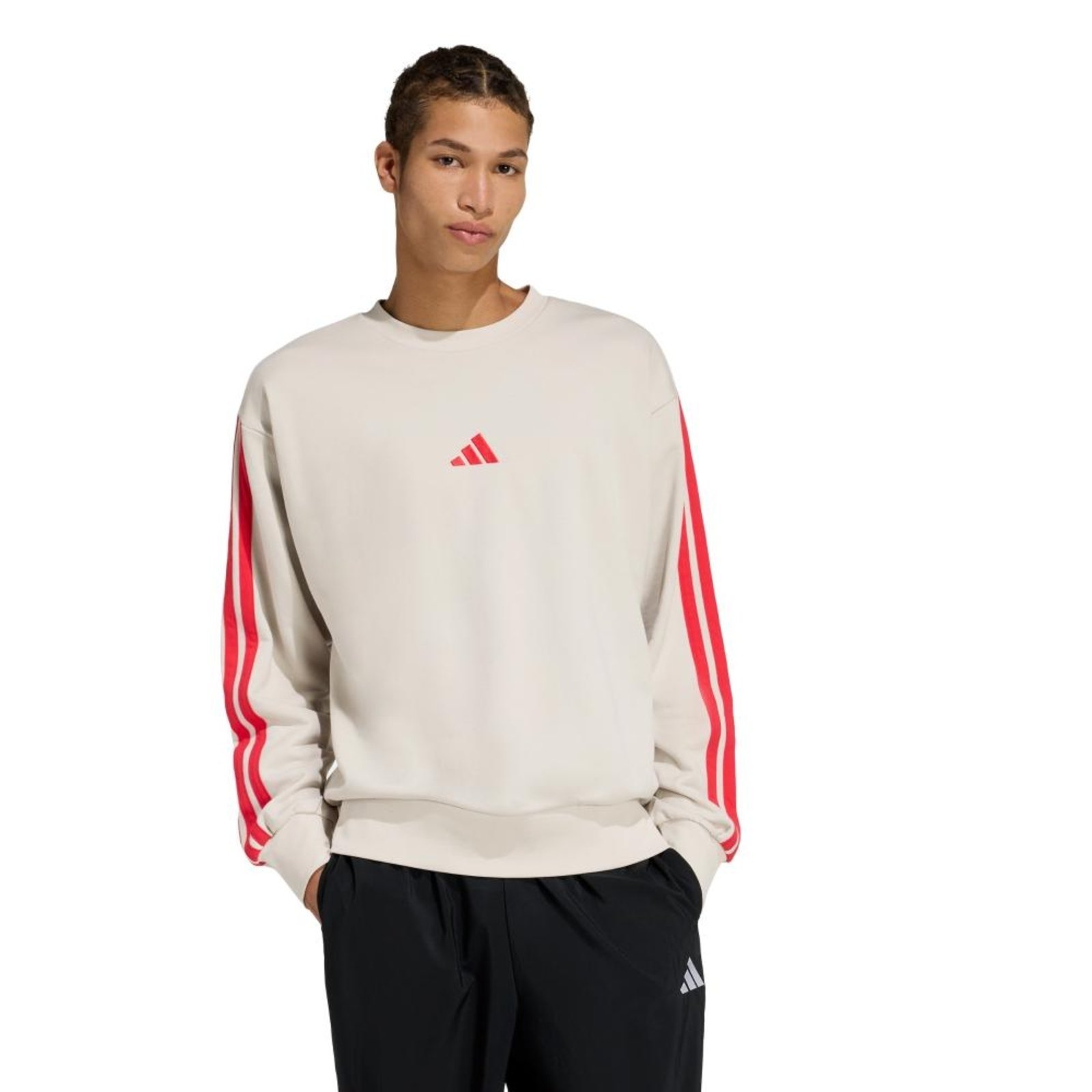 Vista 2 Moletinho Essentials Três Listras adidas Sportswear bege Adidas bege