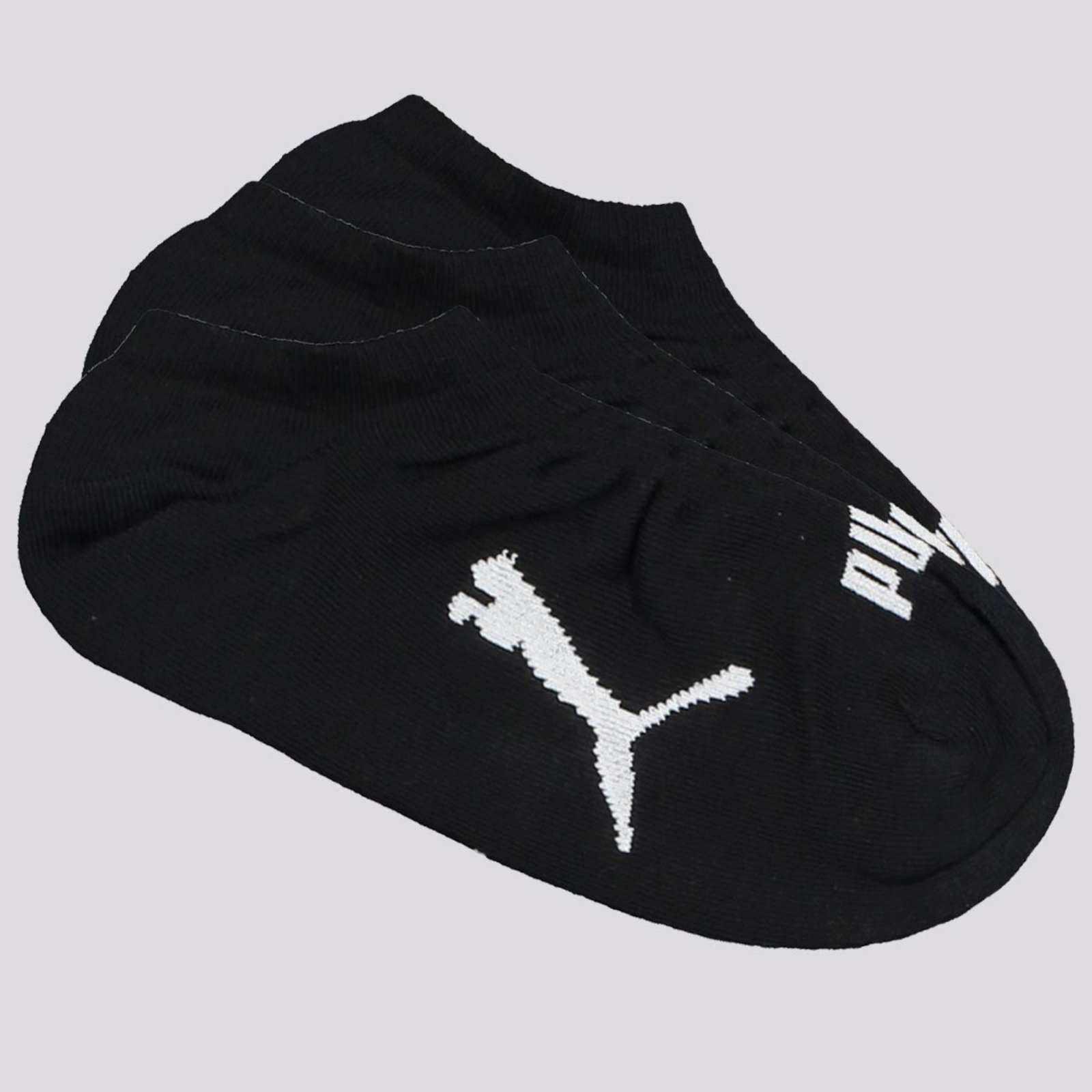 Kit Meia Puma Sapatilha 3 Pares Feminina Preta