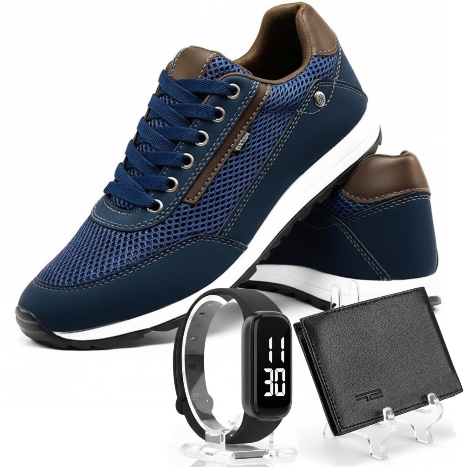 Kit de Tênis Masculino Sapatênis Sapatofran Casual com Relógio e Carteira