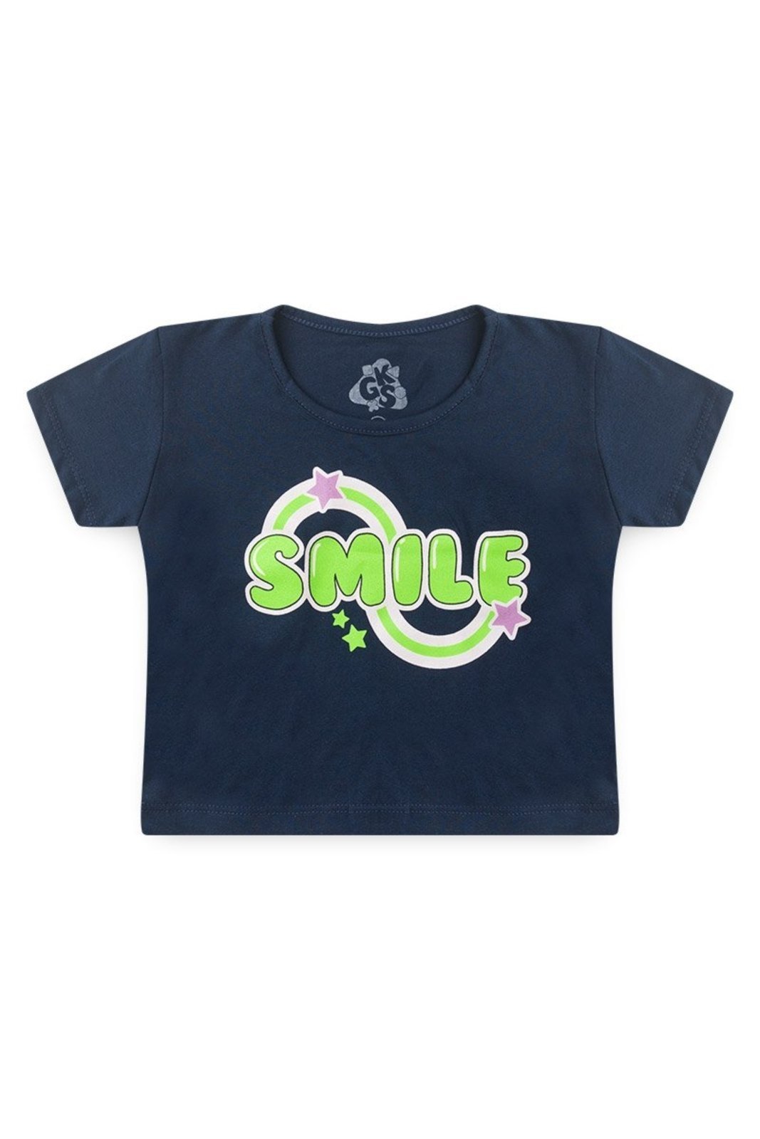 Vista 2 Infantil - Conjunto para Menina Cropped Smile GKS azul marinho GKS azul marinho