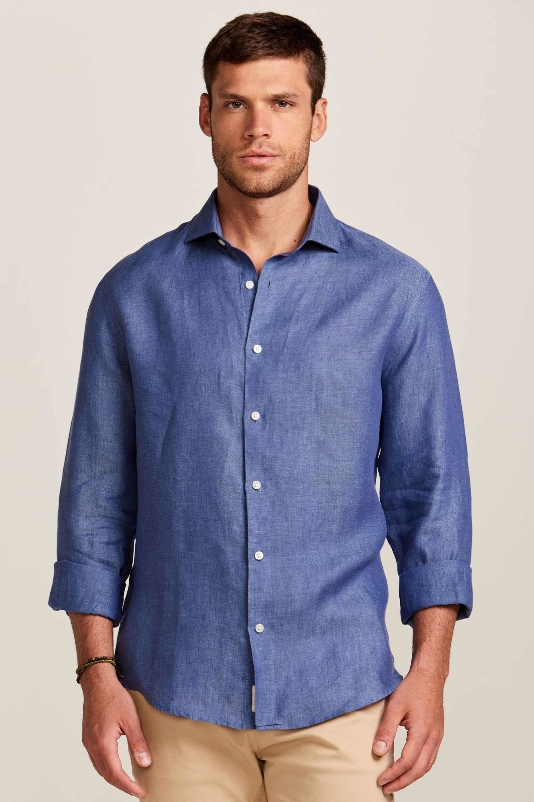 Camisa Puro Linho Mescla Indigo Zapälla Azul
