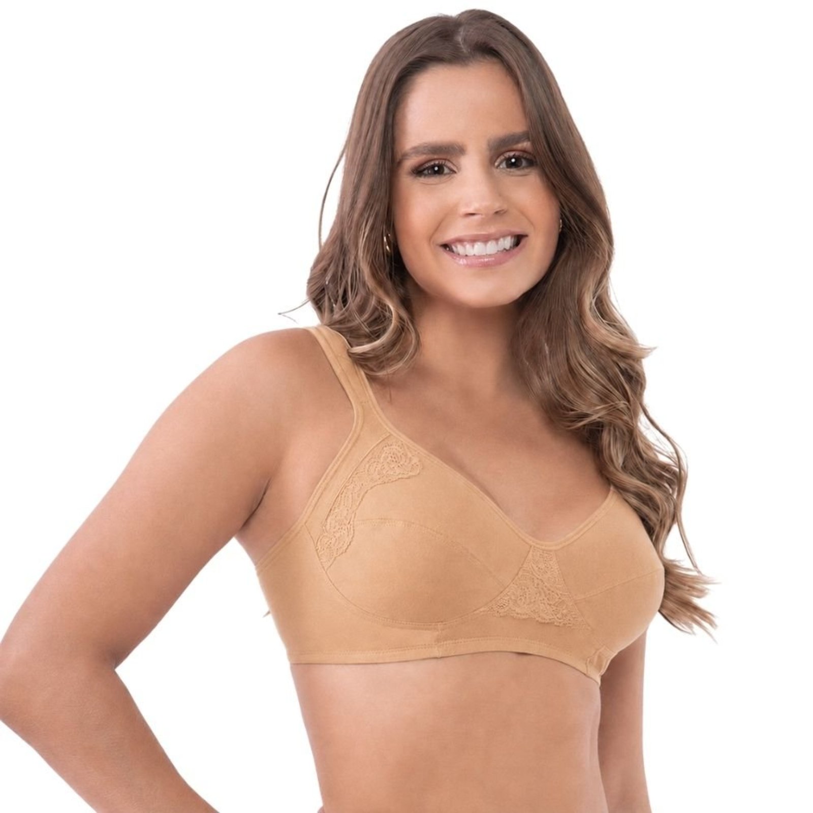 Sutiã Sustentação DelRio 40934 Com Renda - Marrom