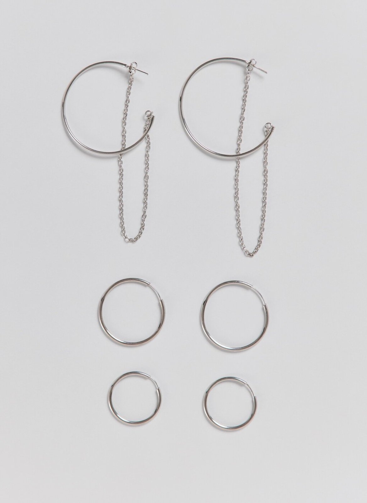 Conjunto Argolas Finas Corrente