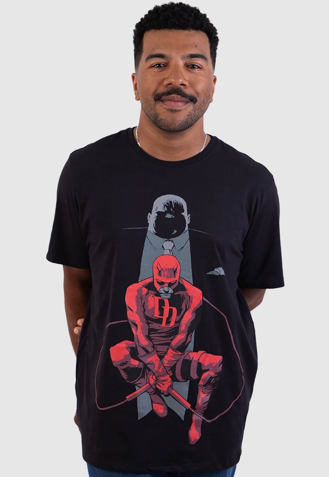 Camiseta Piticas Marvel Demolidor E O Rei do Crime Preto