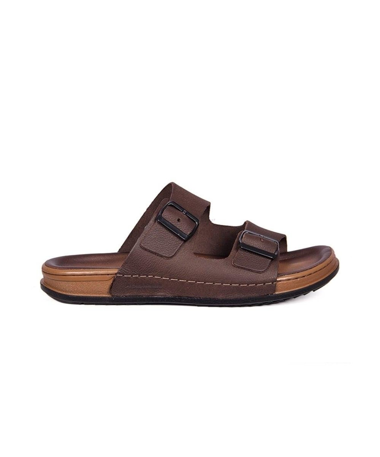 Chinelo Pegada Masculino Couro Marrom Incolor