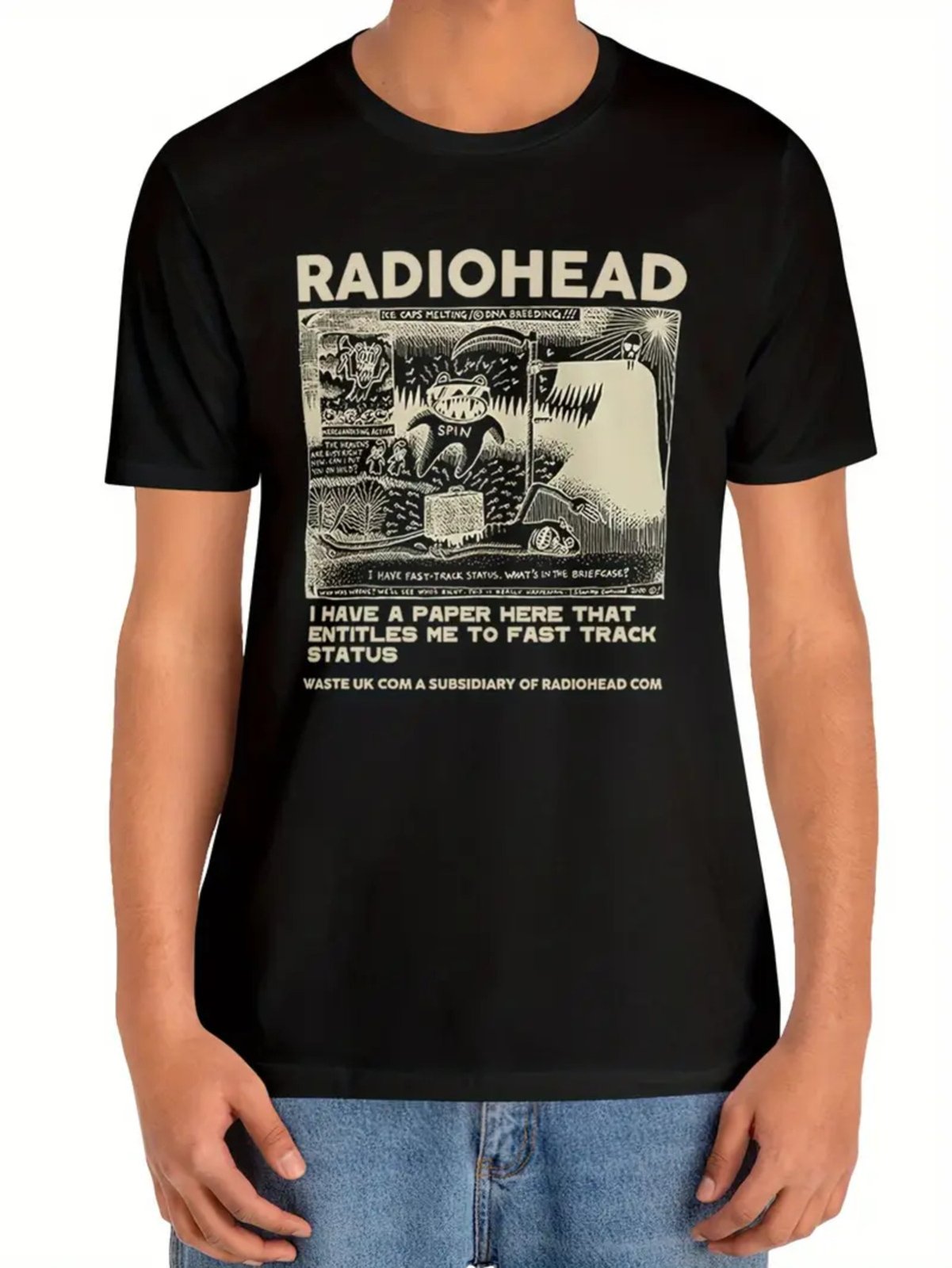 Camiseta Estampada Radiohead Safira Moda Algodão Preta