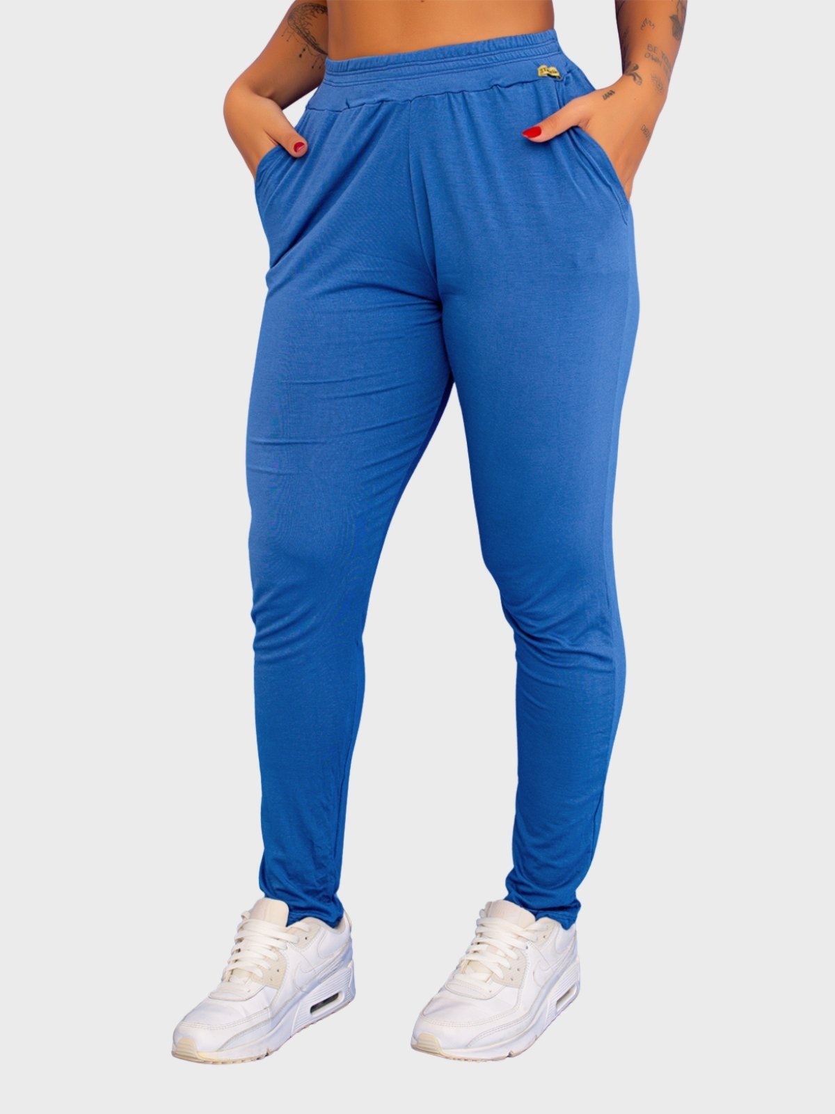 Calça Viscolycra Tarelles Soltinha Bolso Azul Jeans
