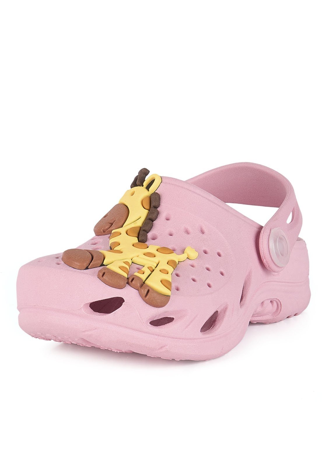 Infantil - Babuche Plugt Menina Girafa Sorriso Rosa Balé
