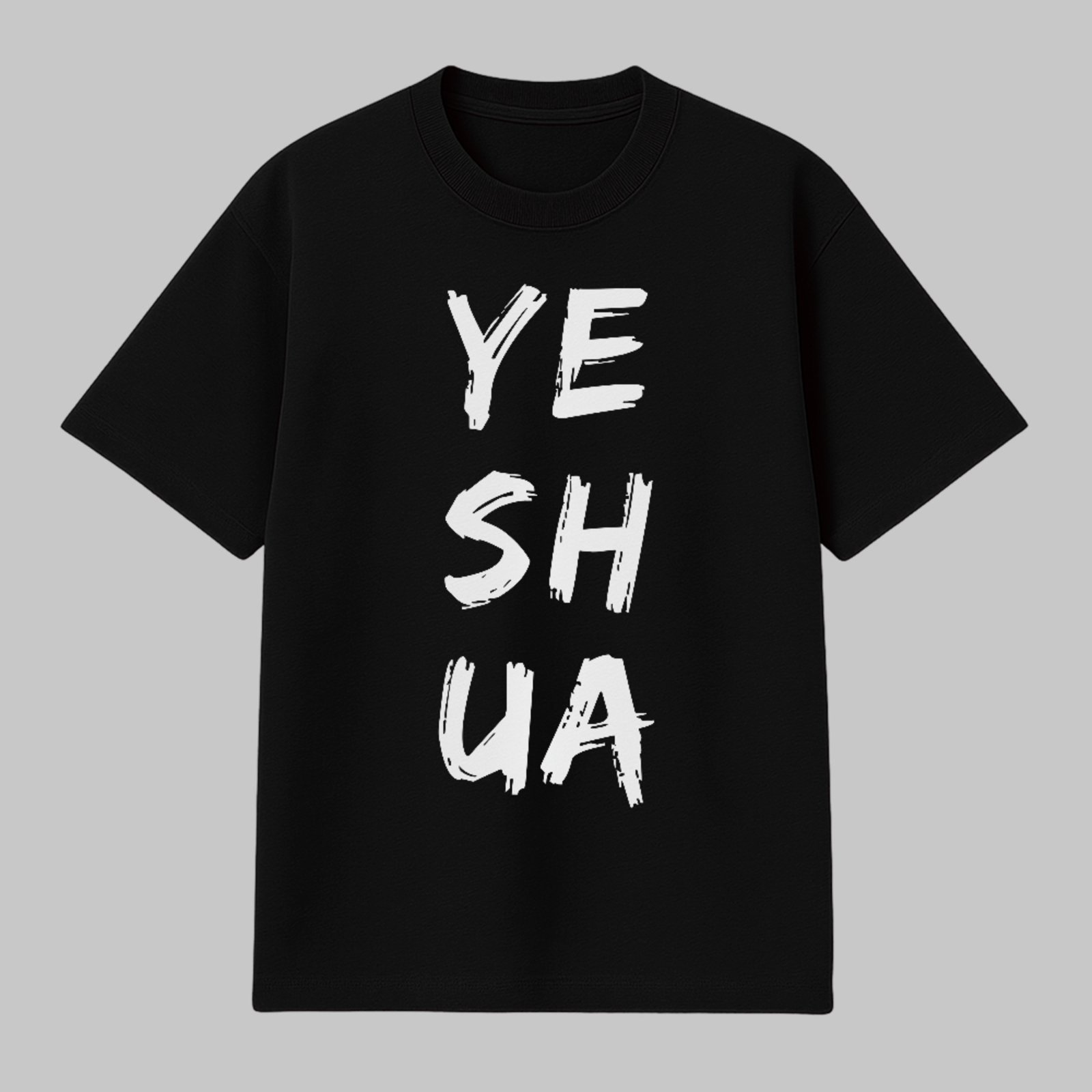 Camiseta Básica Yeshua Fé Cristã Estilo Street Moderno Preto