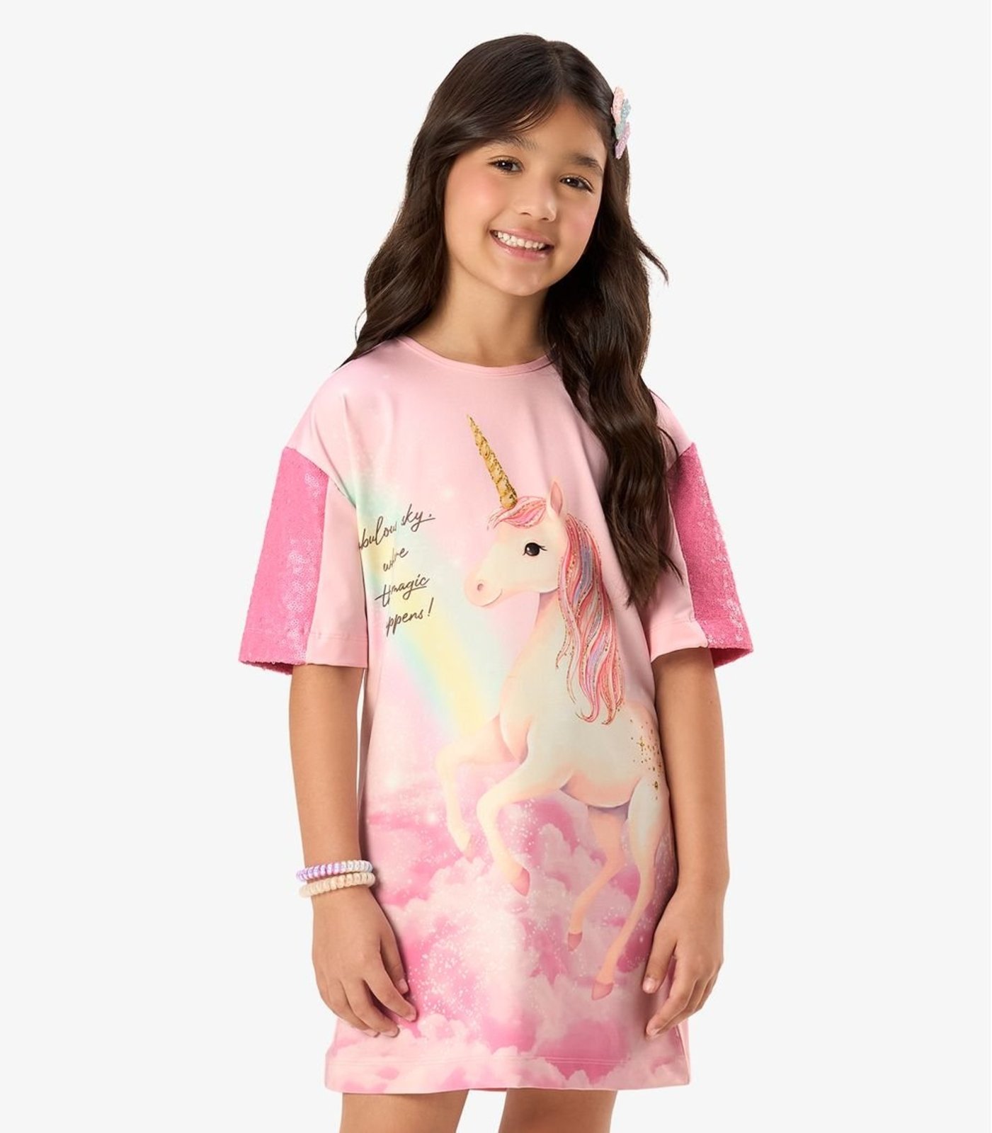 Infantil - Vestido Feminino Malha Tech Rovi Rosa