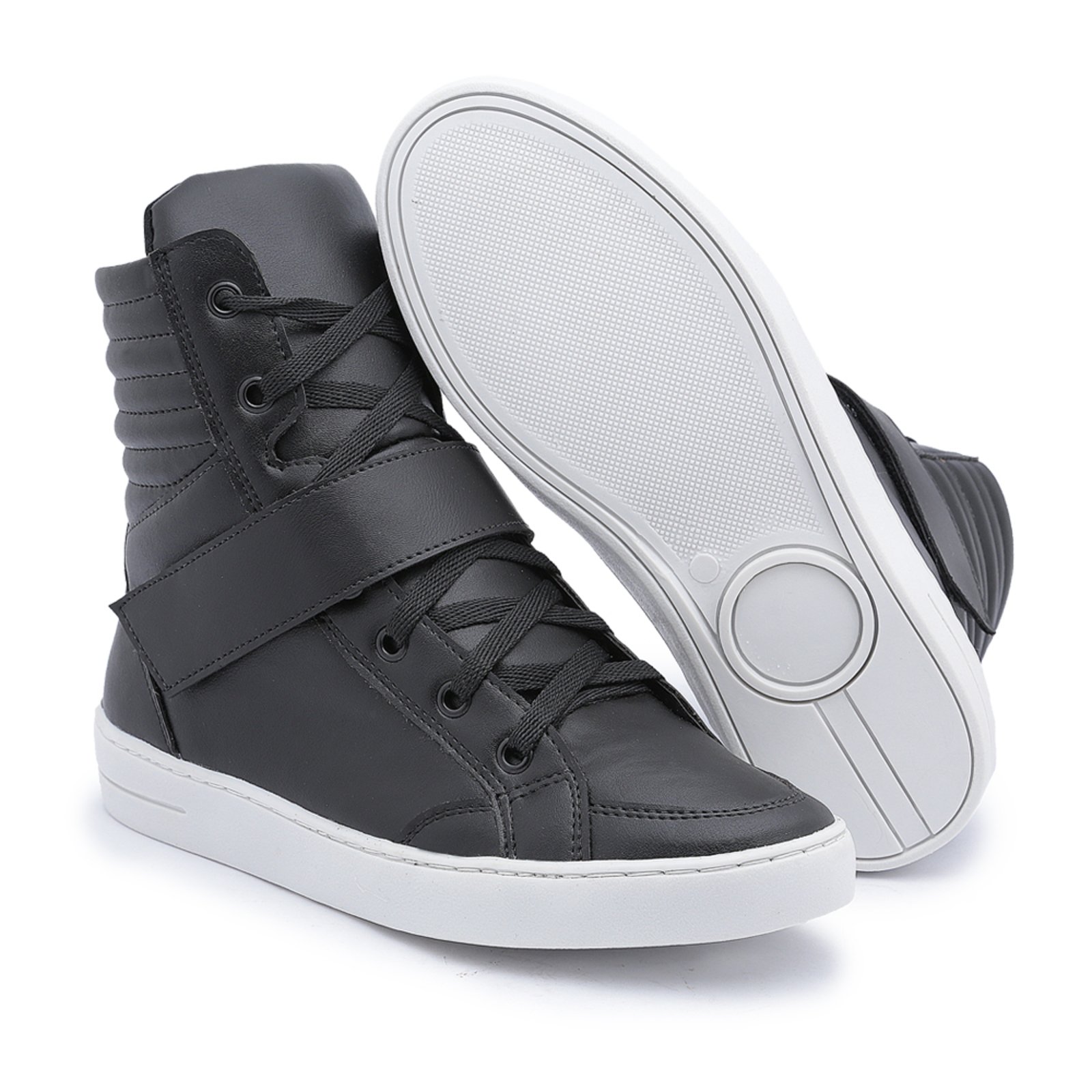 Tênis Cano Alto Fitness Casual Nine4 Estiloso dia a dia Confortável – Preto
